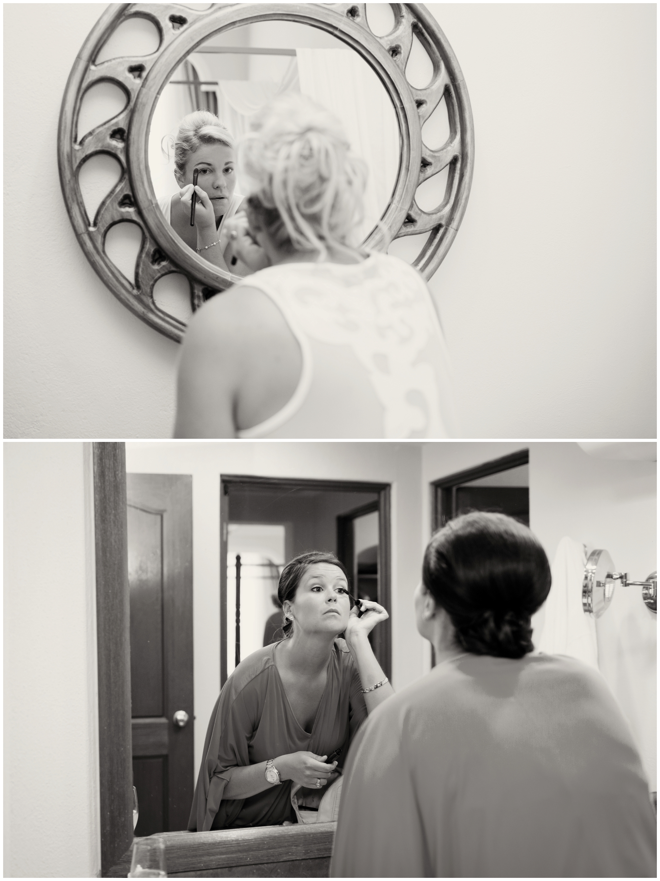 picture of bride putting make-up on