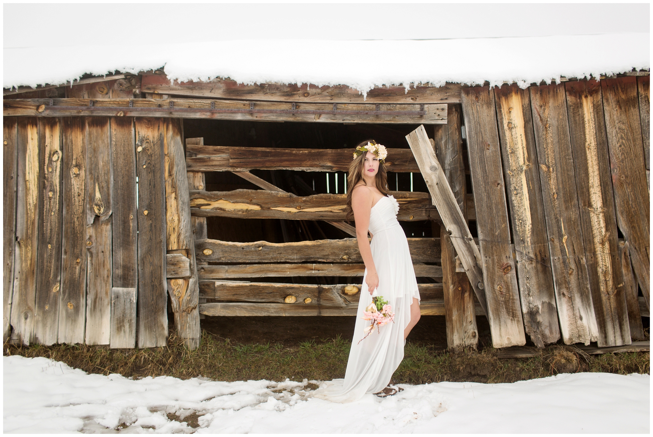 picture of rustic winter wedding