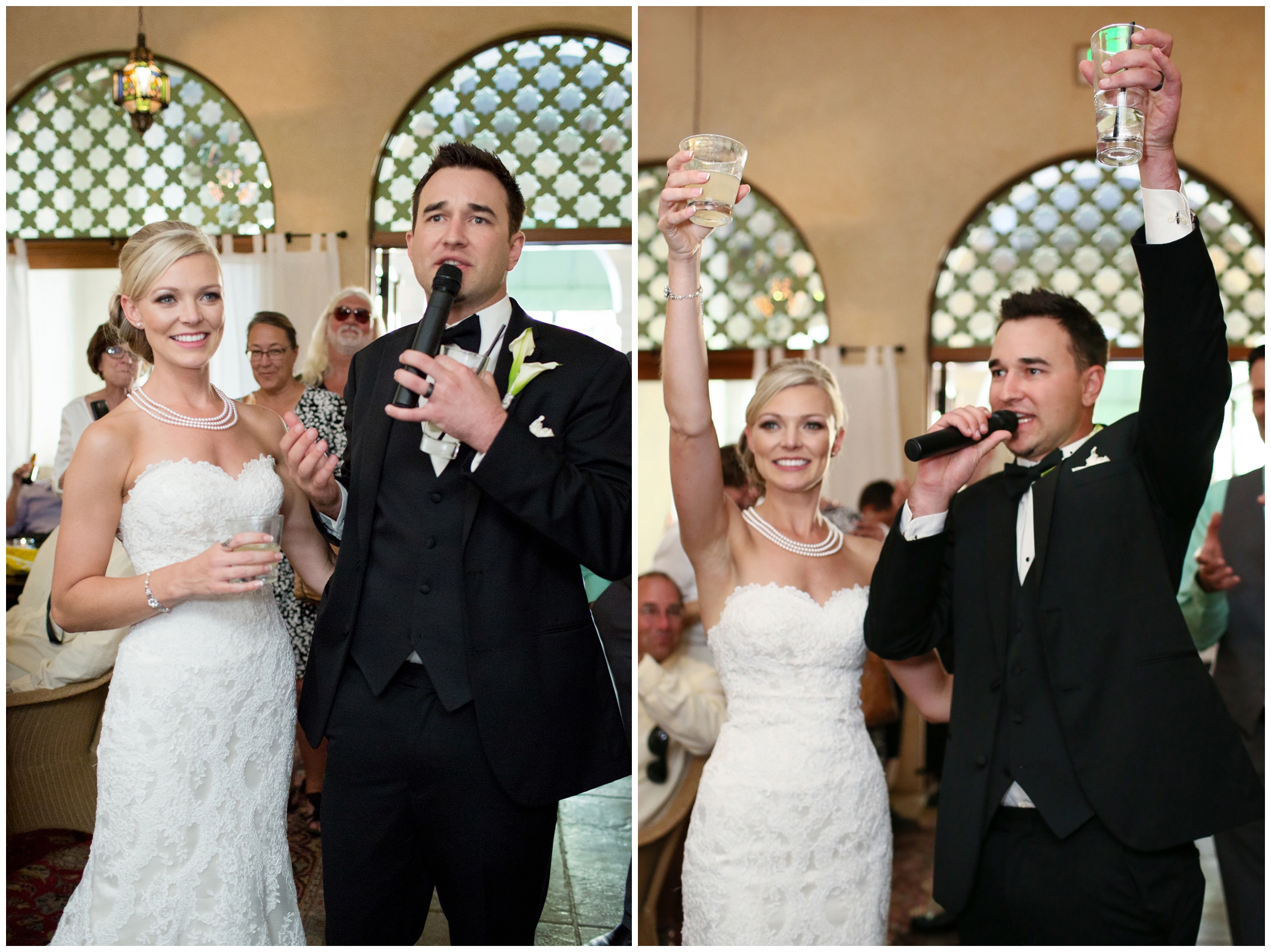 picture of bride and groom making a toast