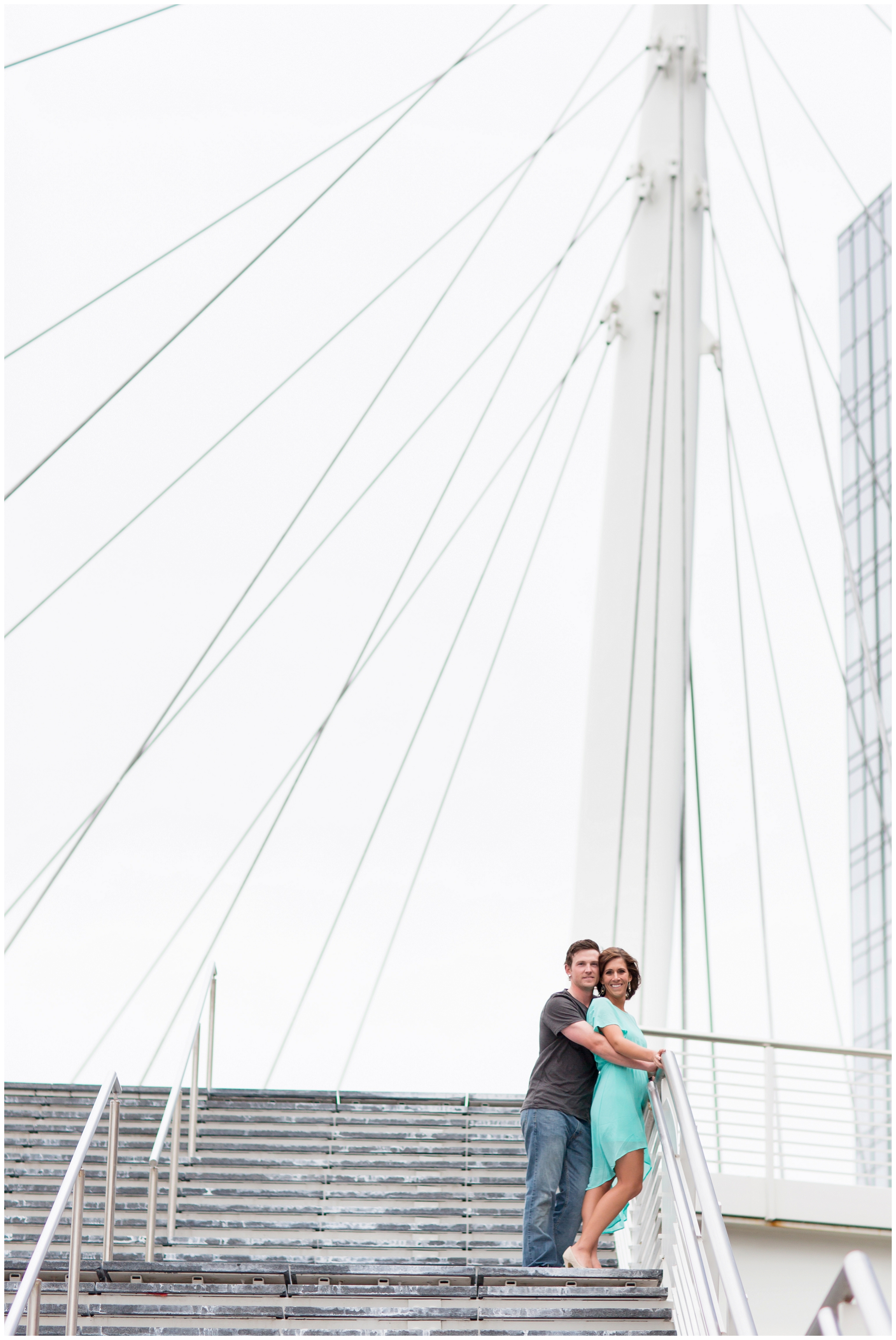 picture of Millennium Bridge Denver engagement photos 