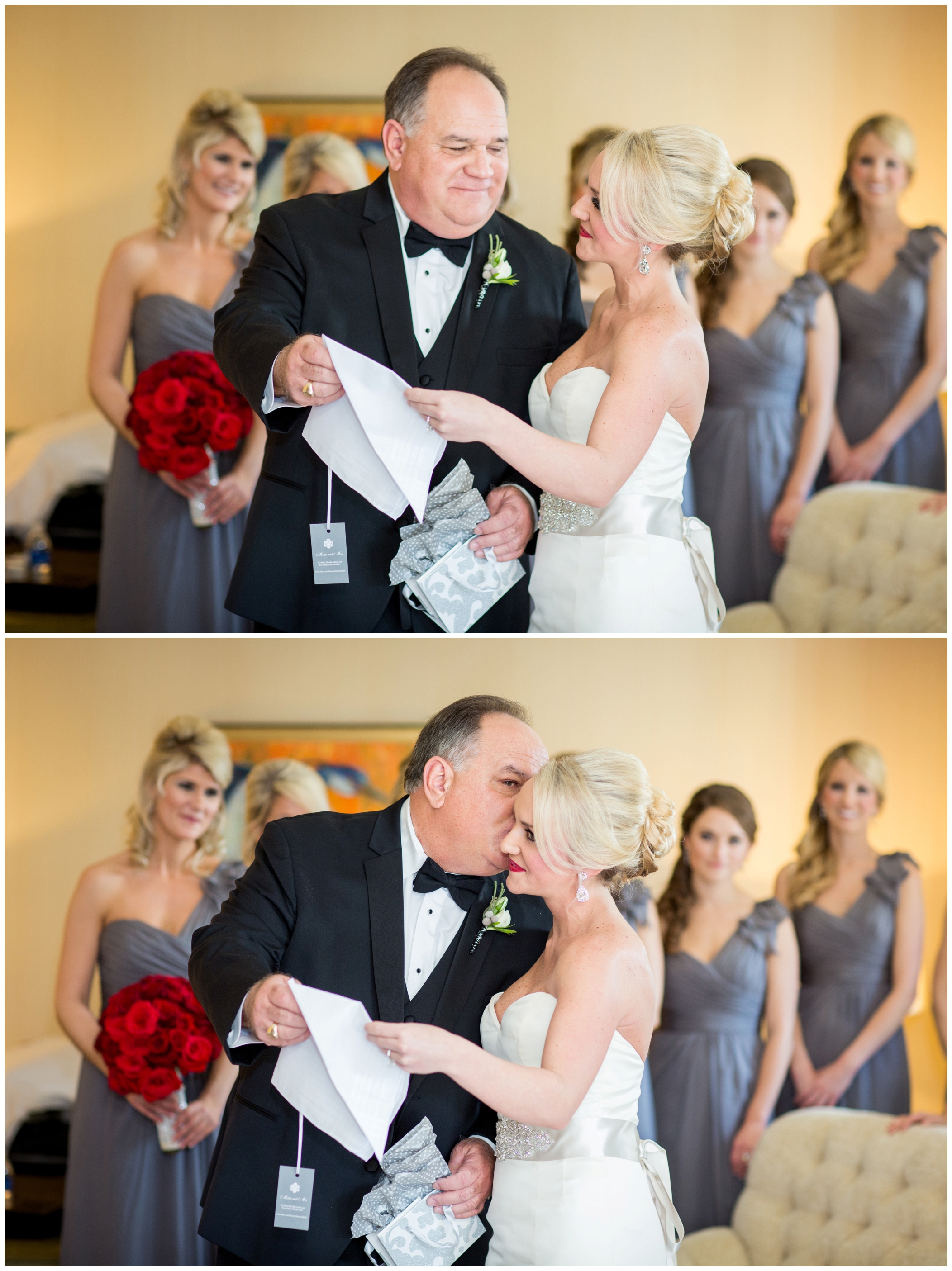 picture of bride doing a first look with her dad