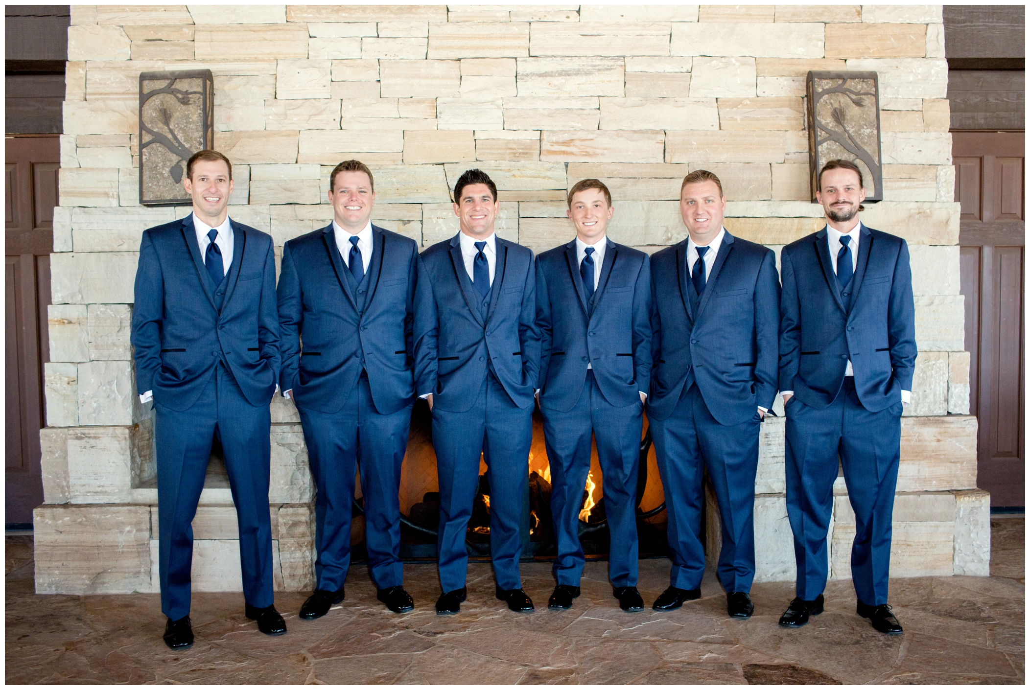 groomsmen in blue suits 