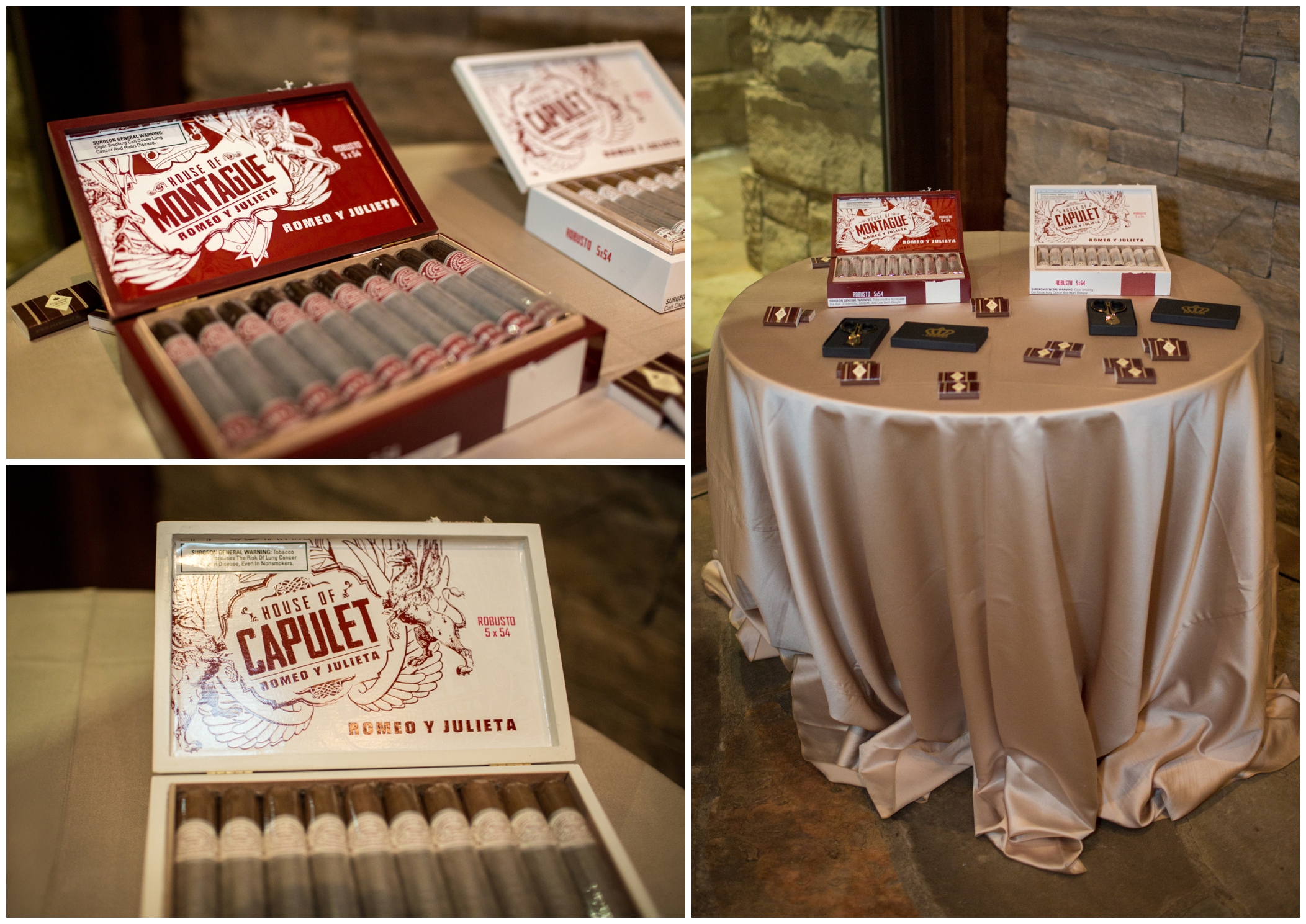 picture of wedding cigar table 