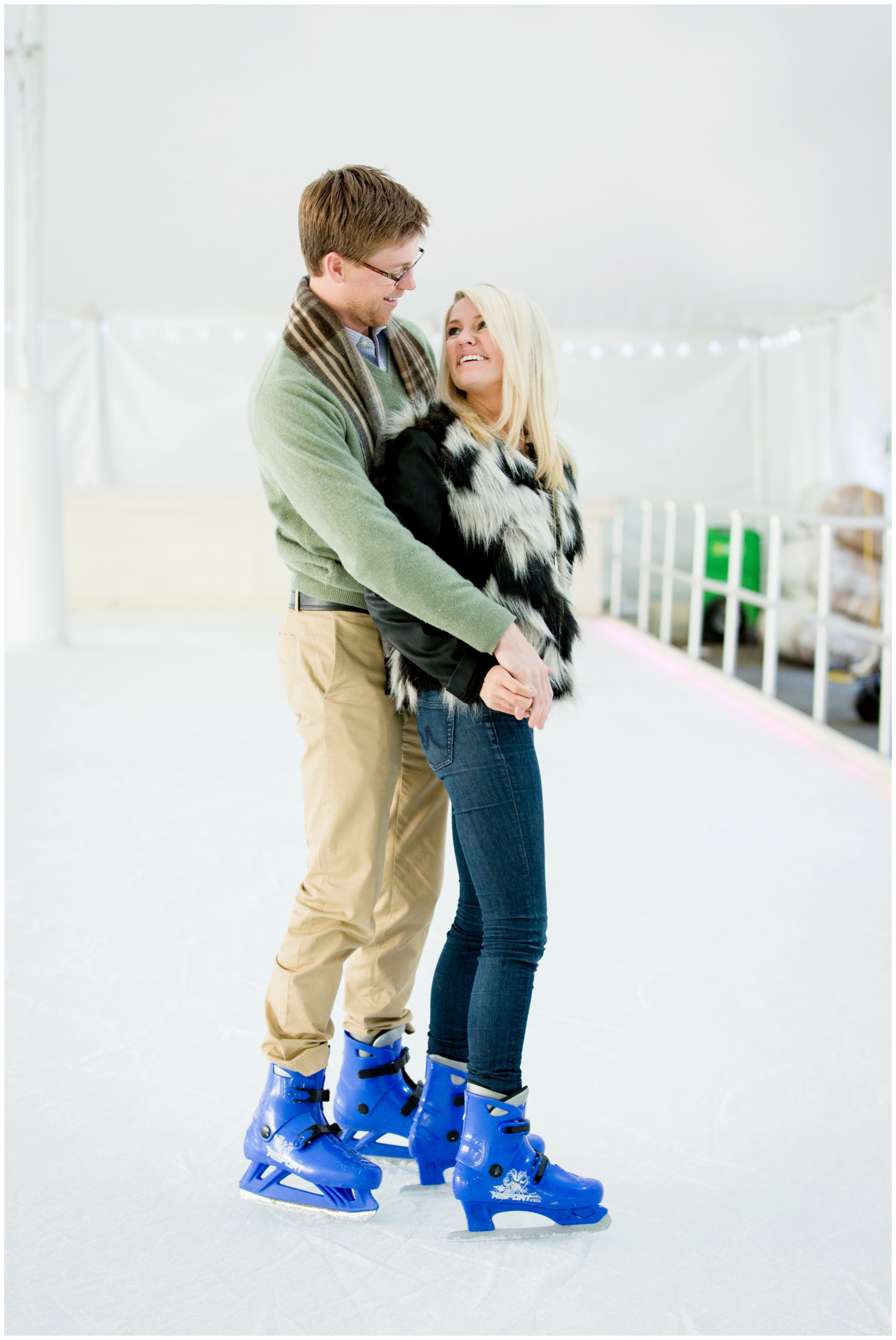 picture of ice skating engagement photos by Denver engagement photographer Plum Pretty Photography 