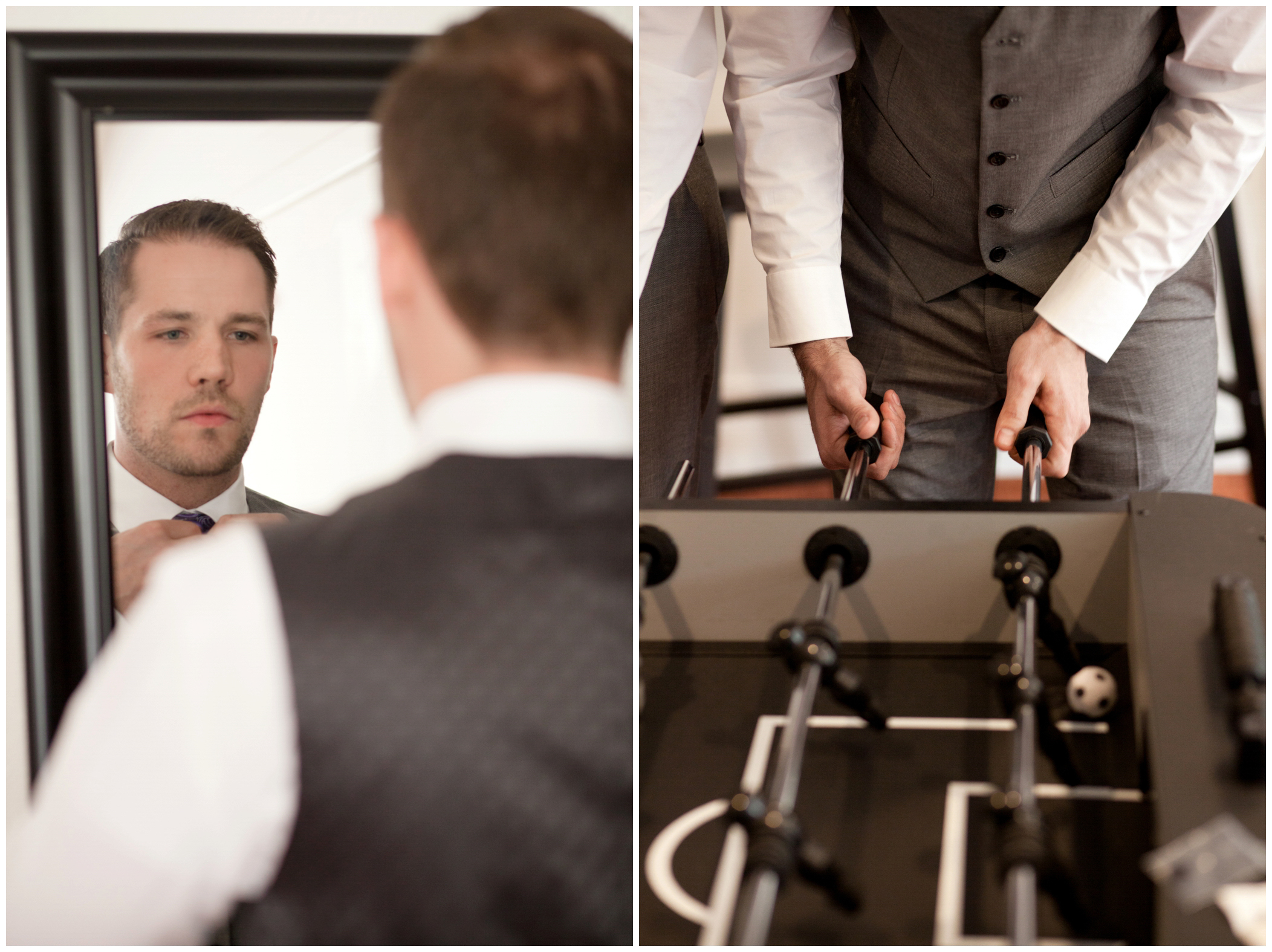 picture of groom looking in the mirror