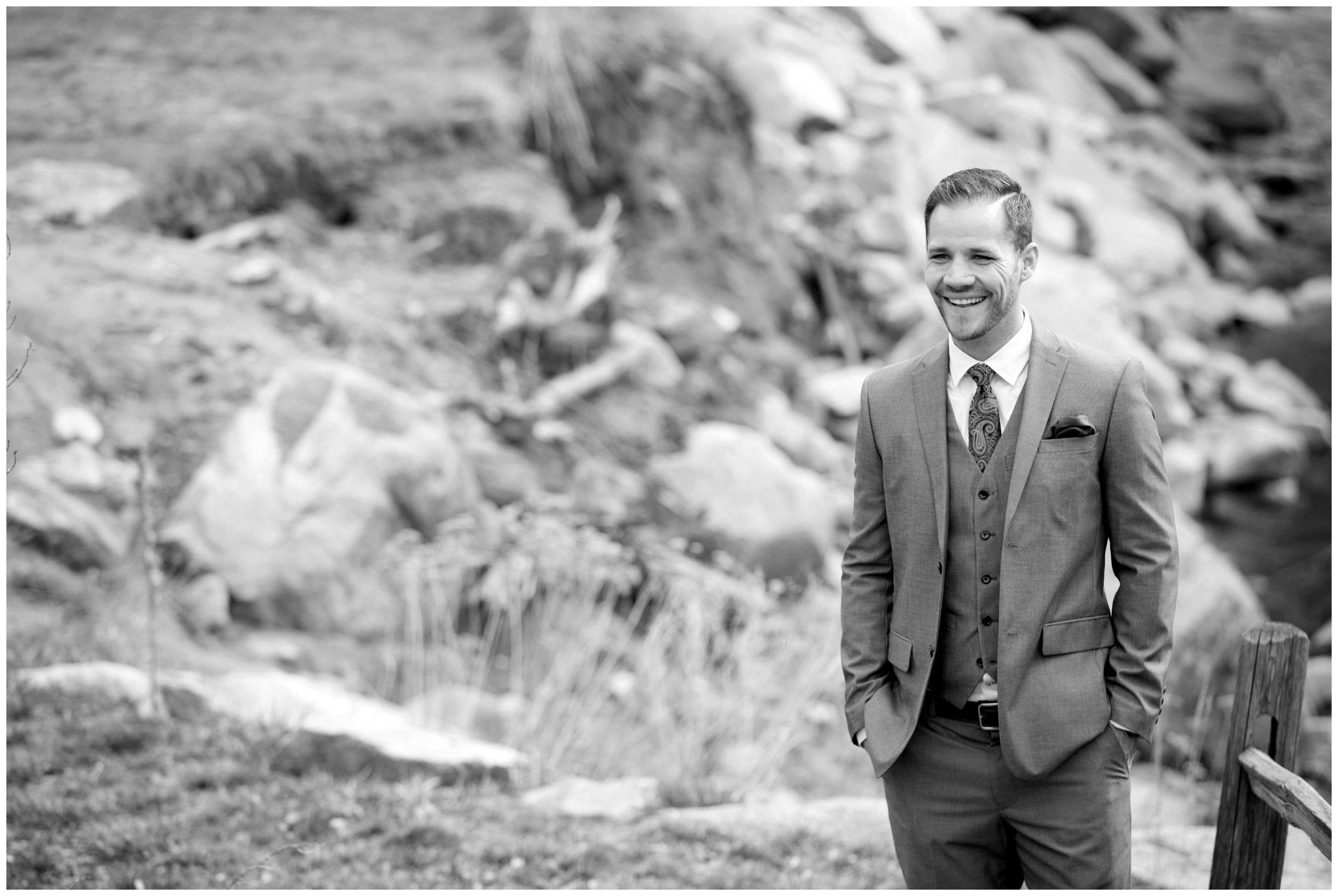 picture of groom at Wedgewood Boulder Creek wedding