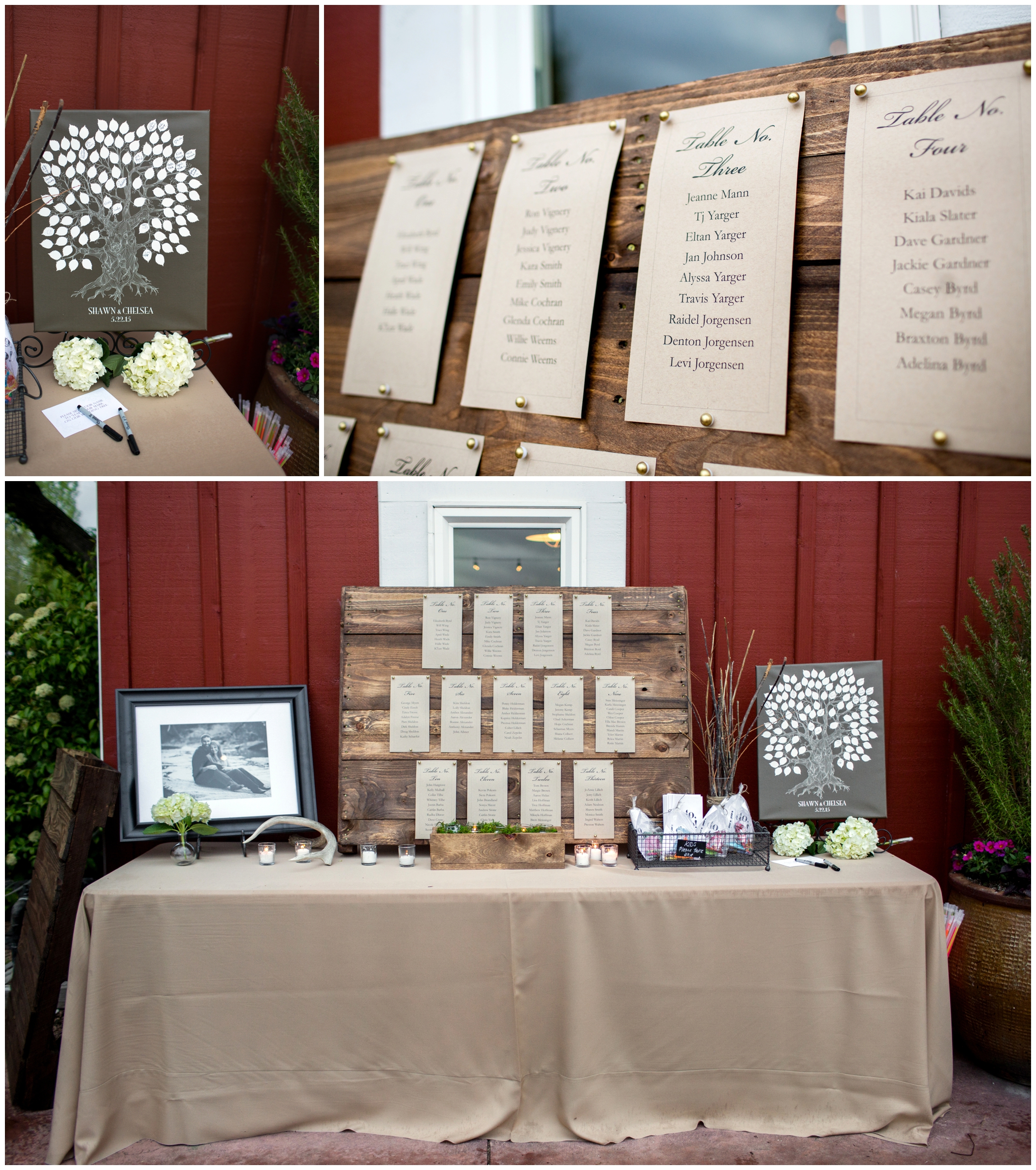 picture of rustic wedding reception details