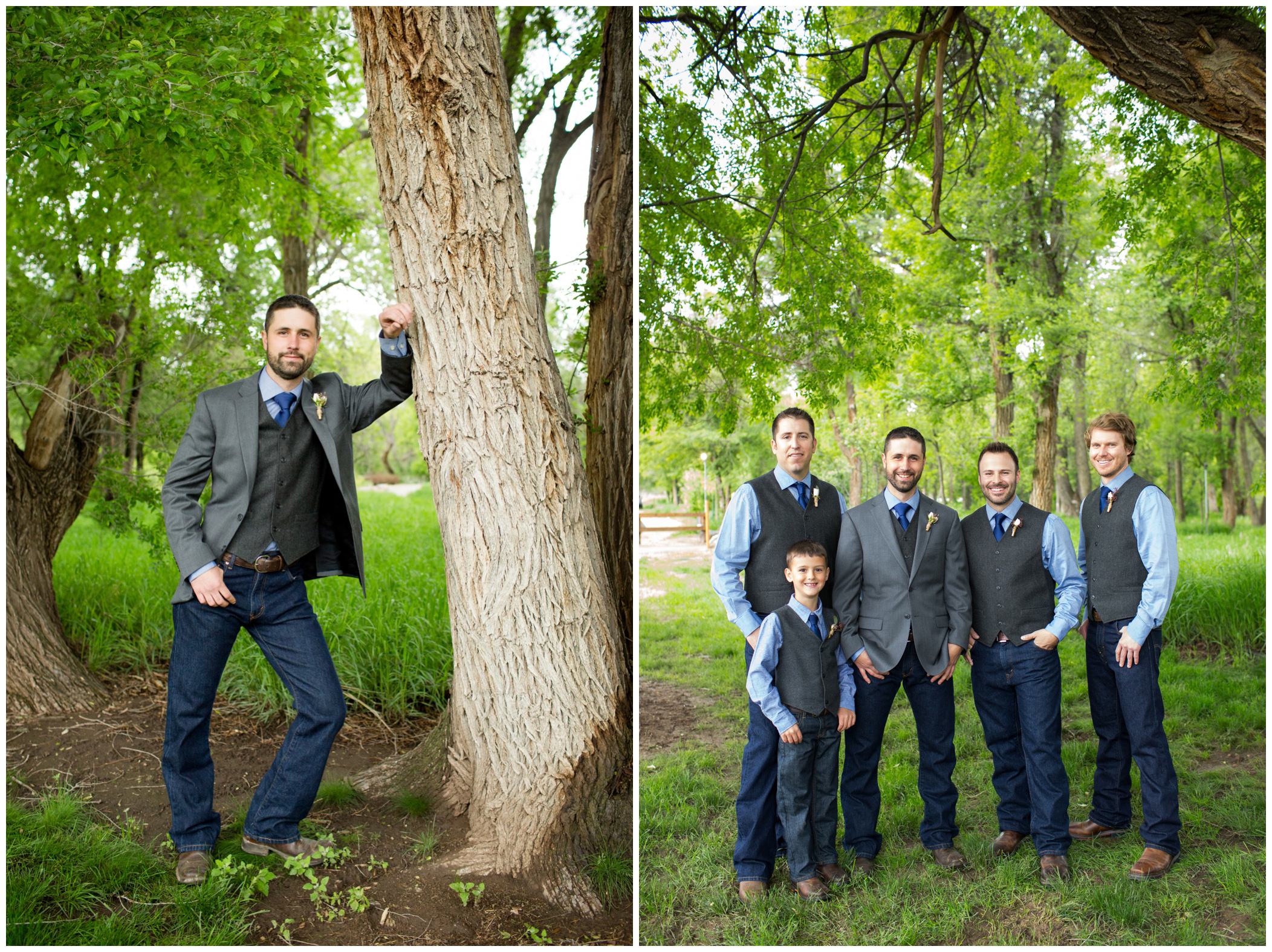 picture of groom and groomsmen in jeans