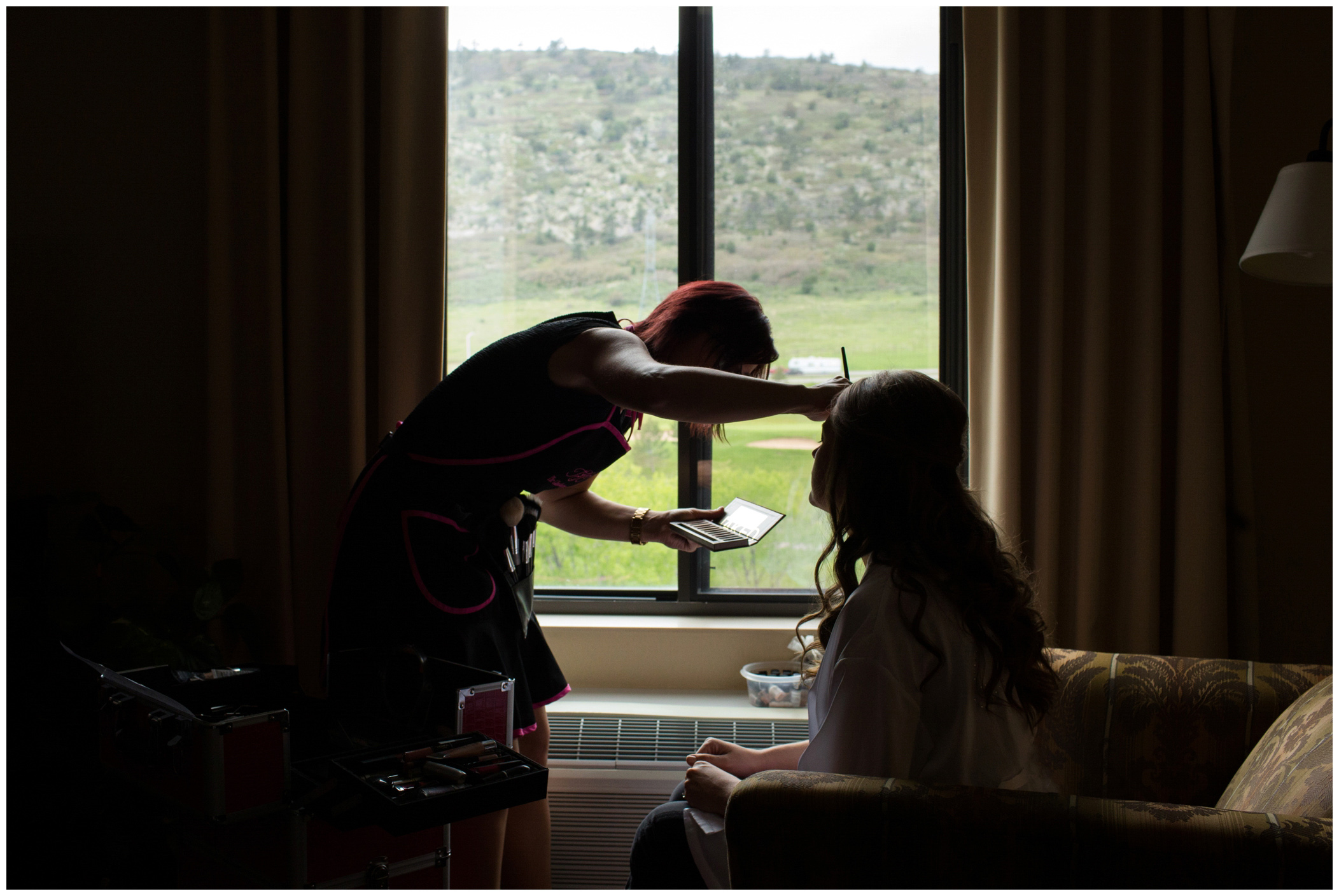 picture of bride getting make-up on