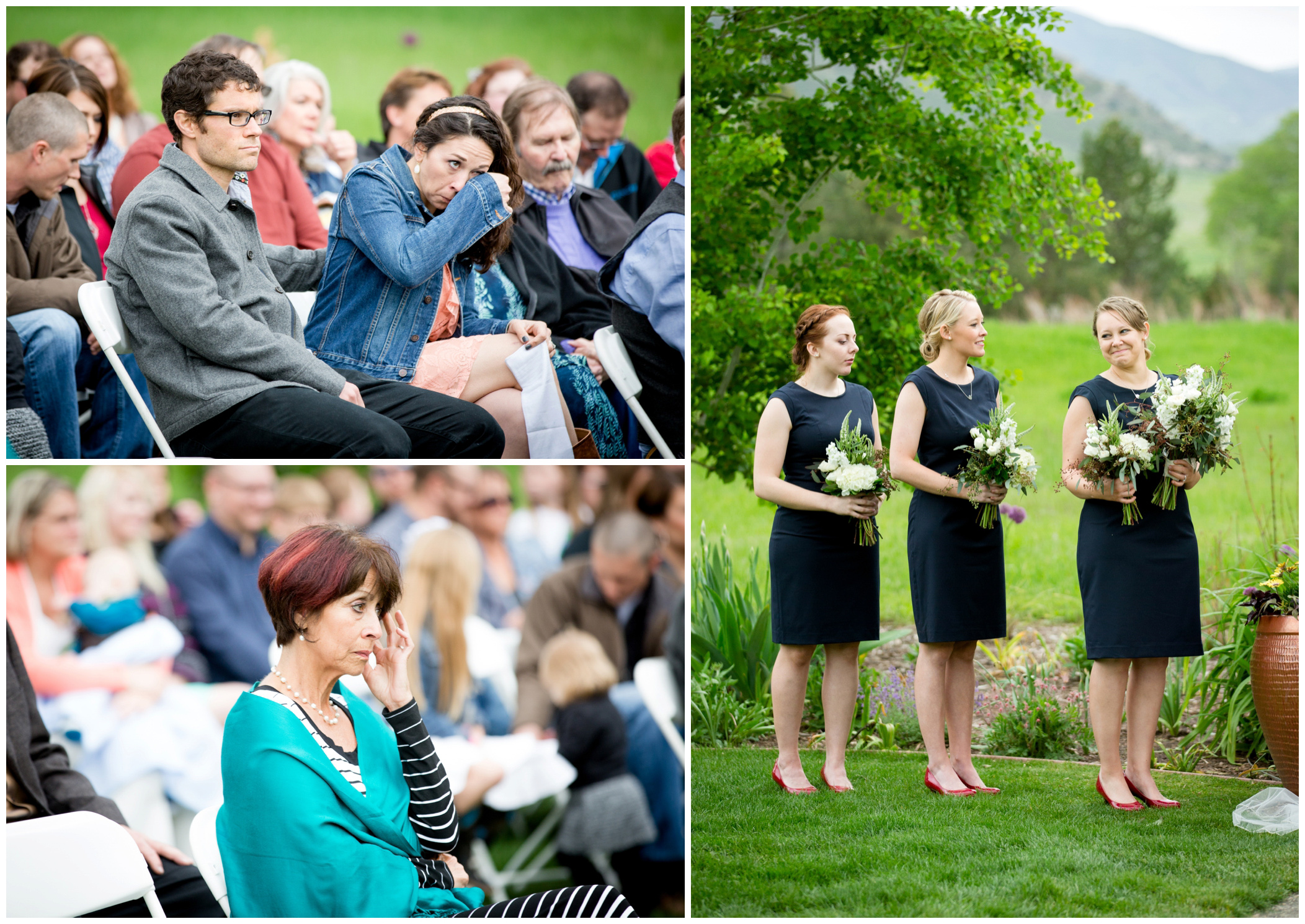 wedding guests reacting to wedding vows