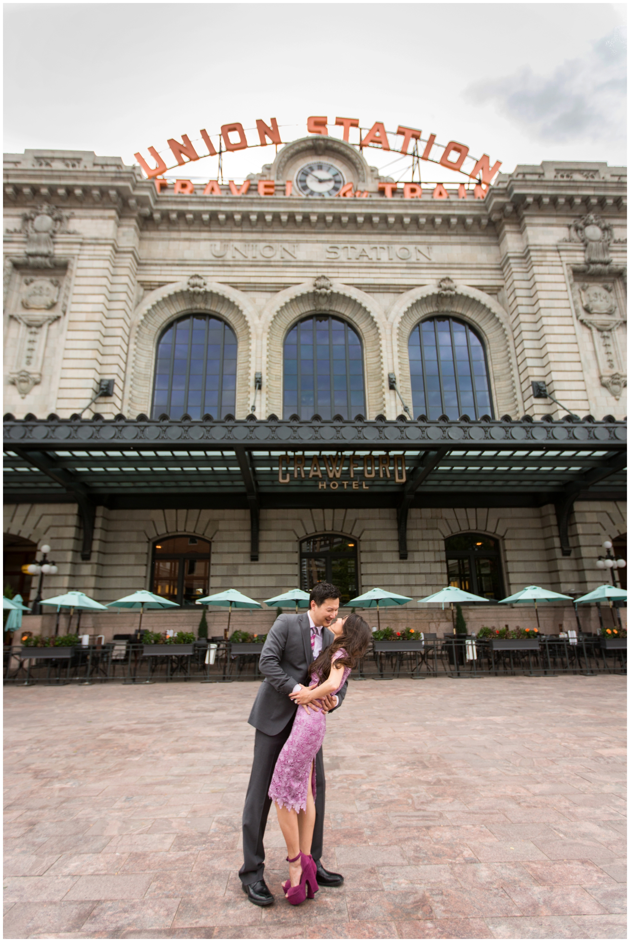 picture of Union Station Denver engagement photos