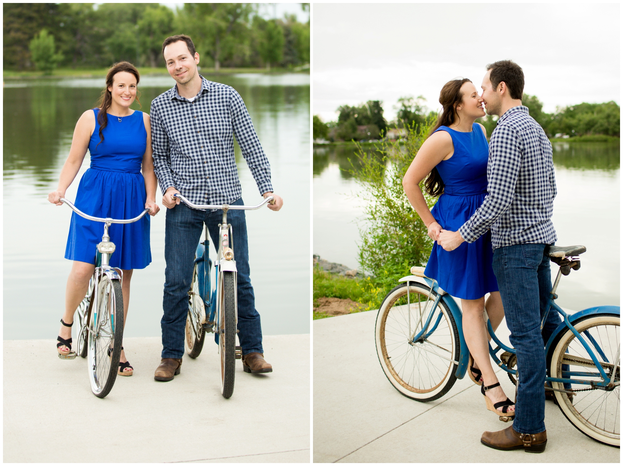 picture of Denver bicycle engagement photos 