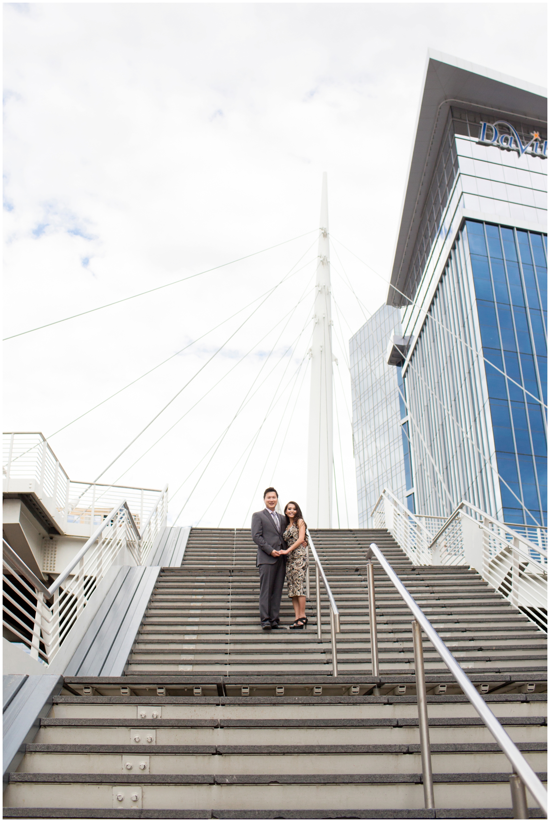 picture of Denver engagement photography at Millennium Bridge