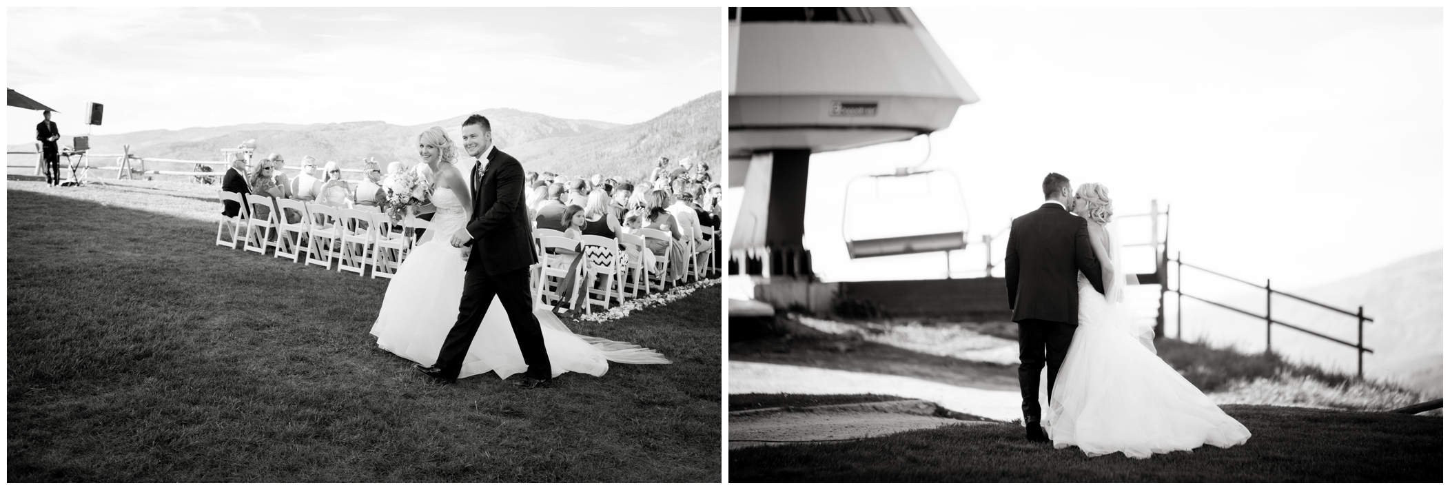 wedding recessional at thunderhead lawn steamboat 