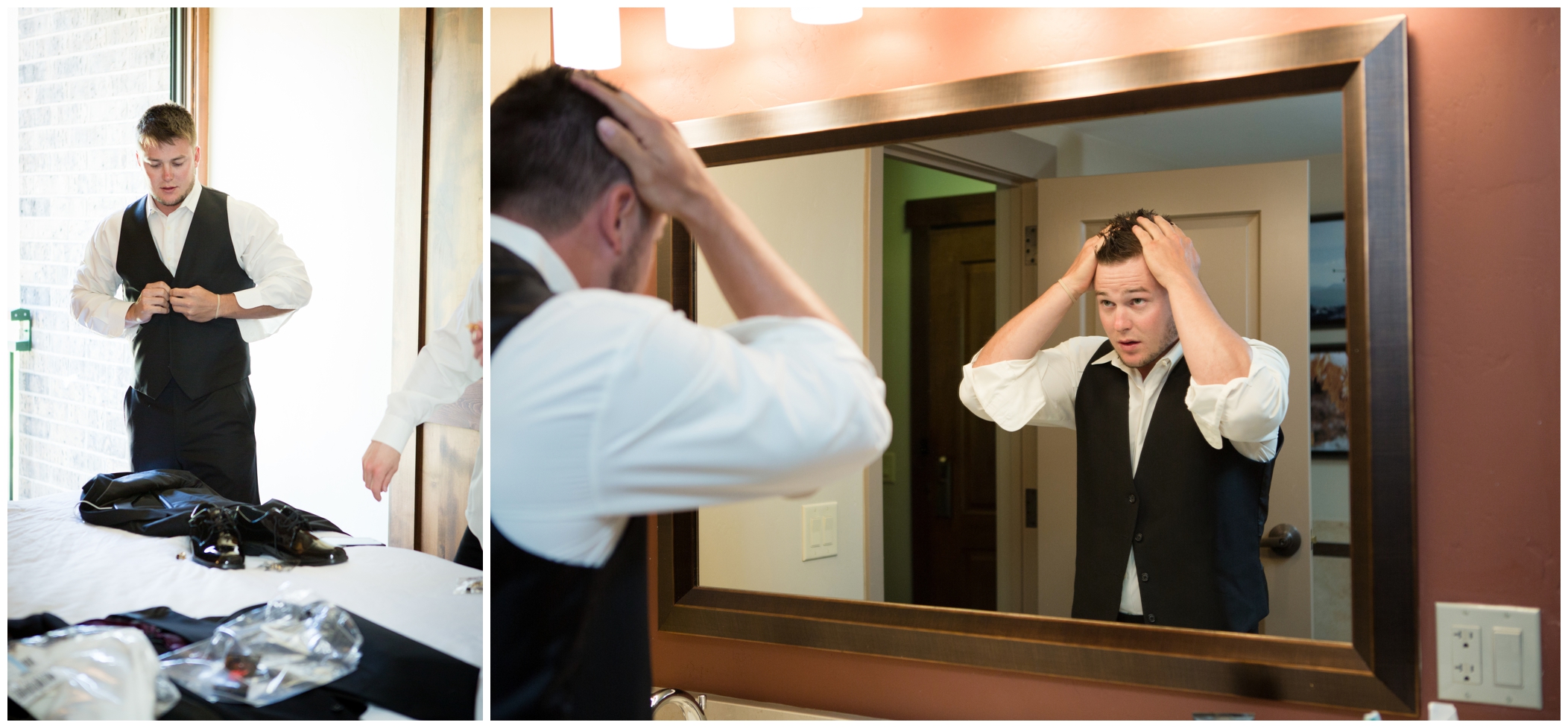 picture of groom getting ready 