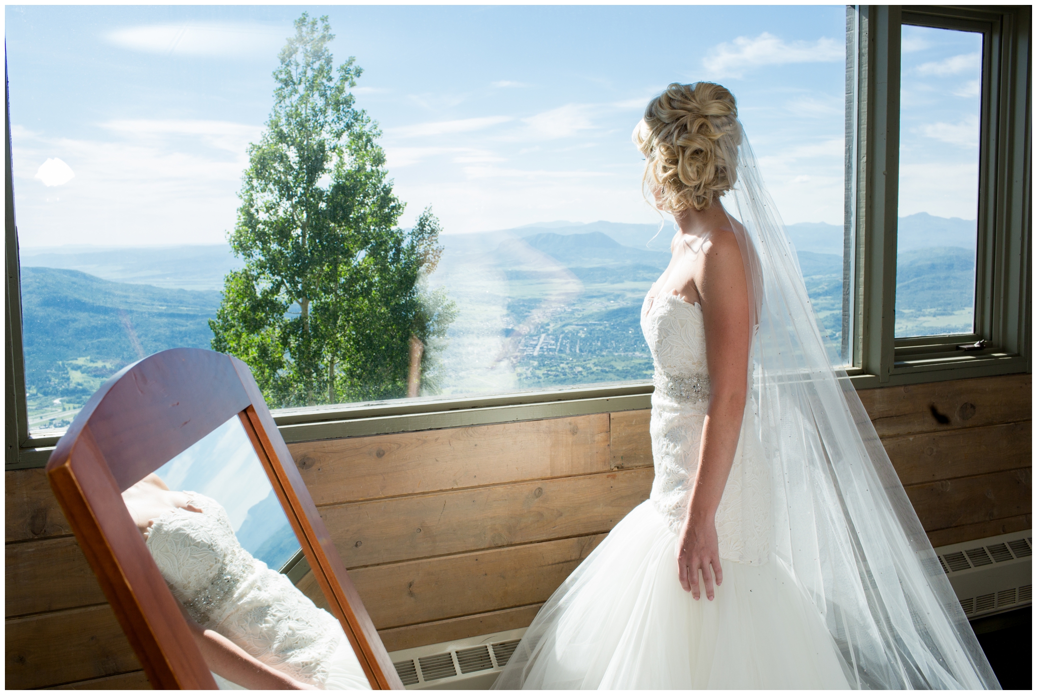 picture of bride at thunderhead lodge steamboat 