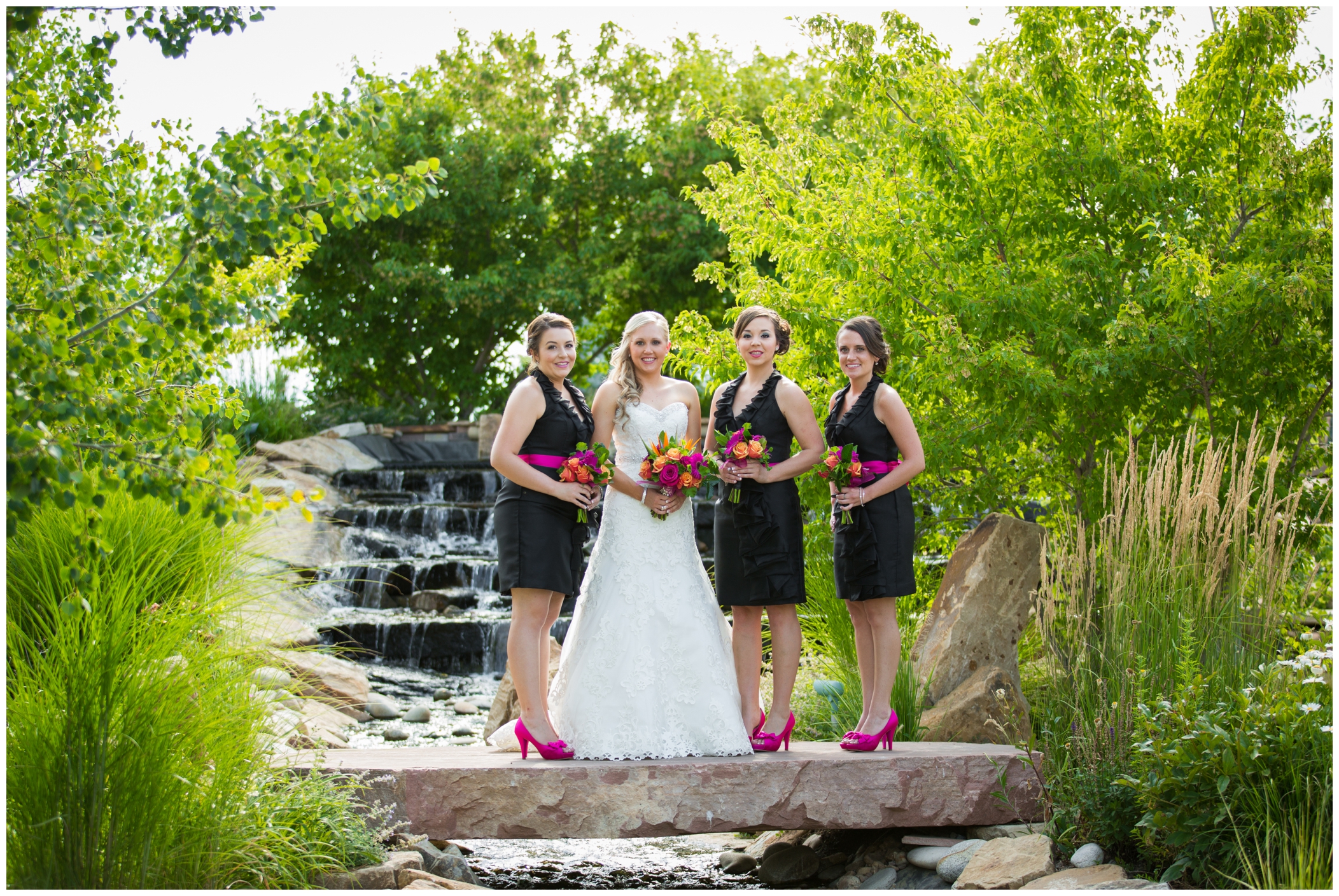 bridesmaids at Brookside Gardens Colorado wedding
