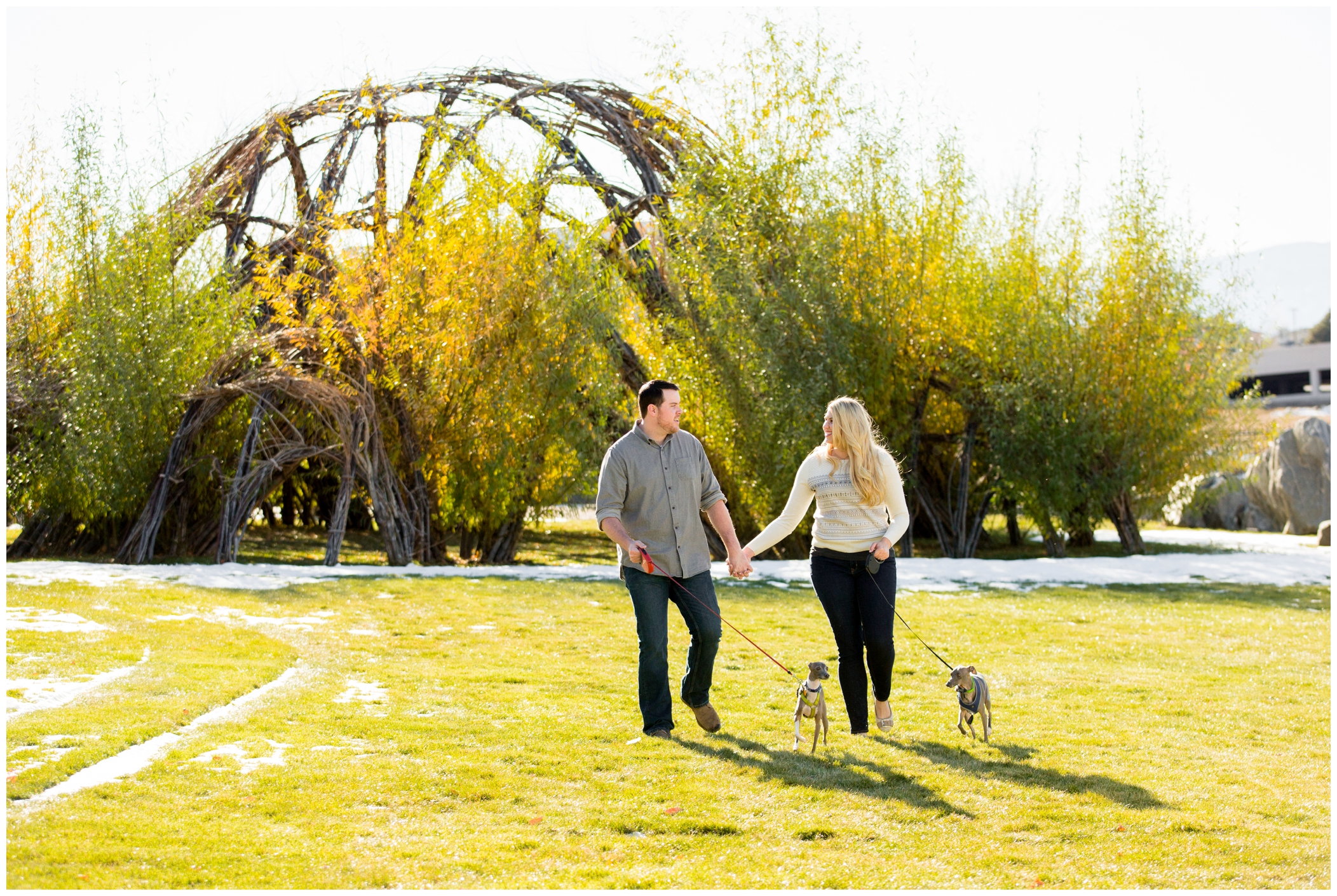 engagement photos with dogs in Denver, CO