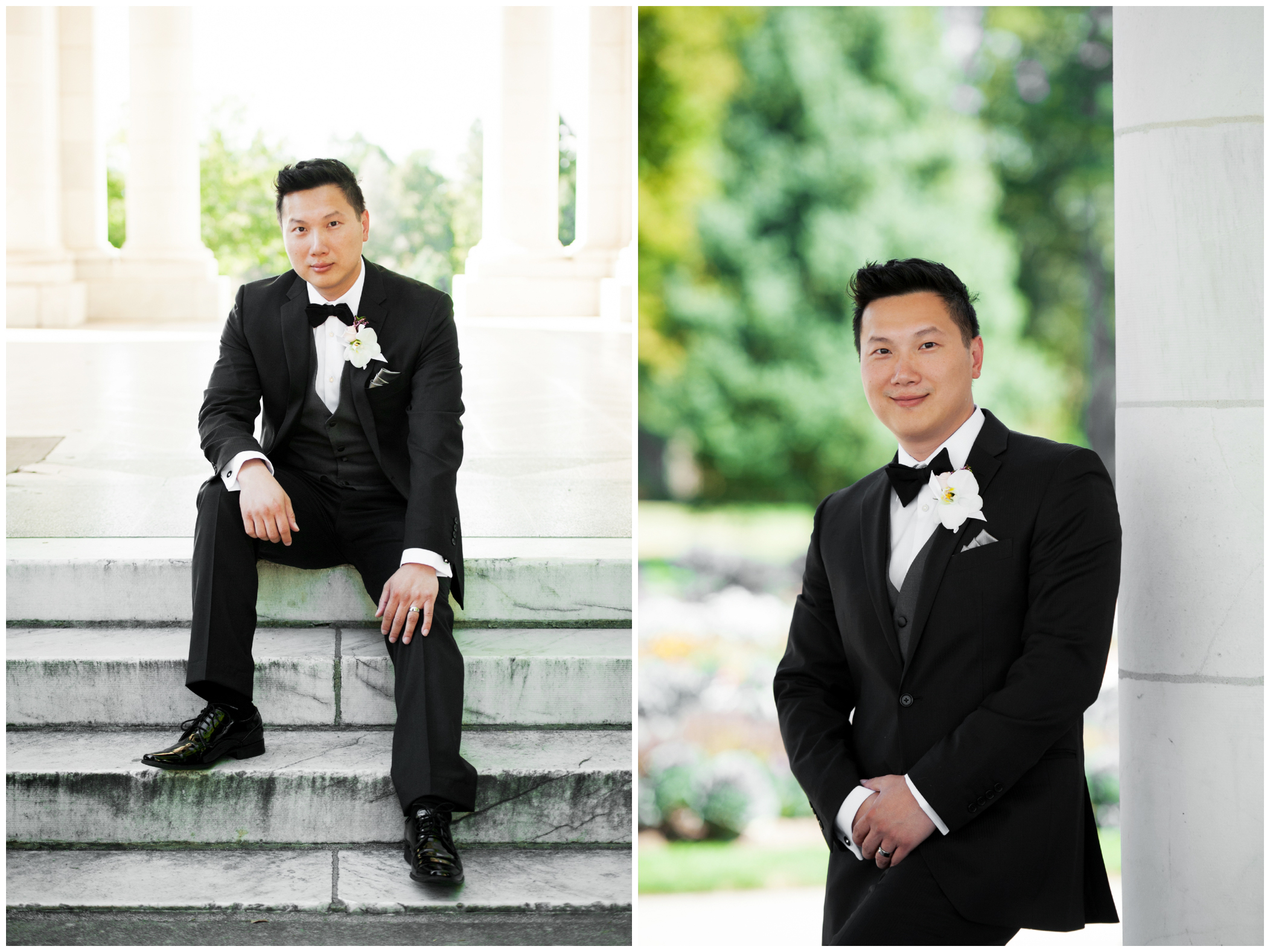 groom at cheesman park wedding