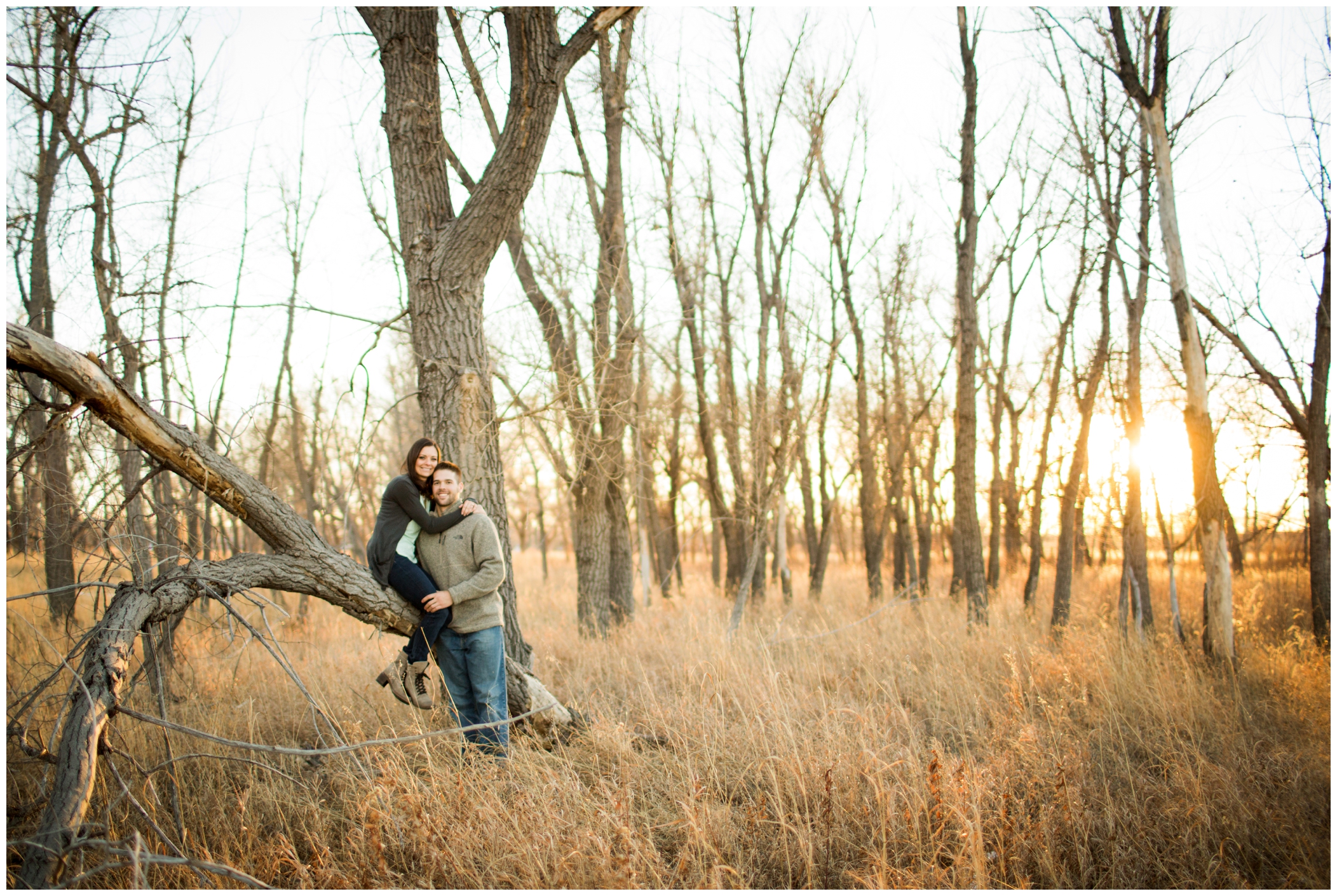 winter engagement photography in Limon, CO