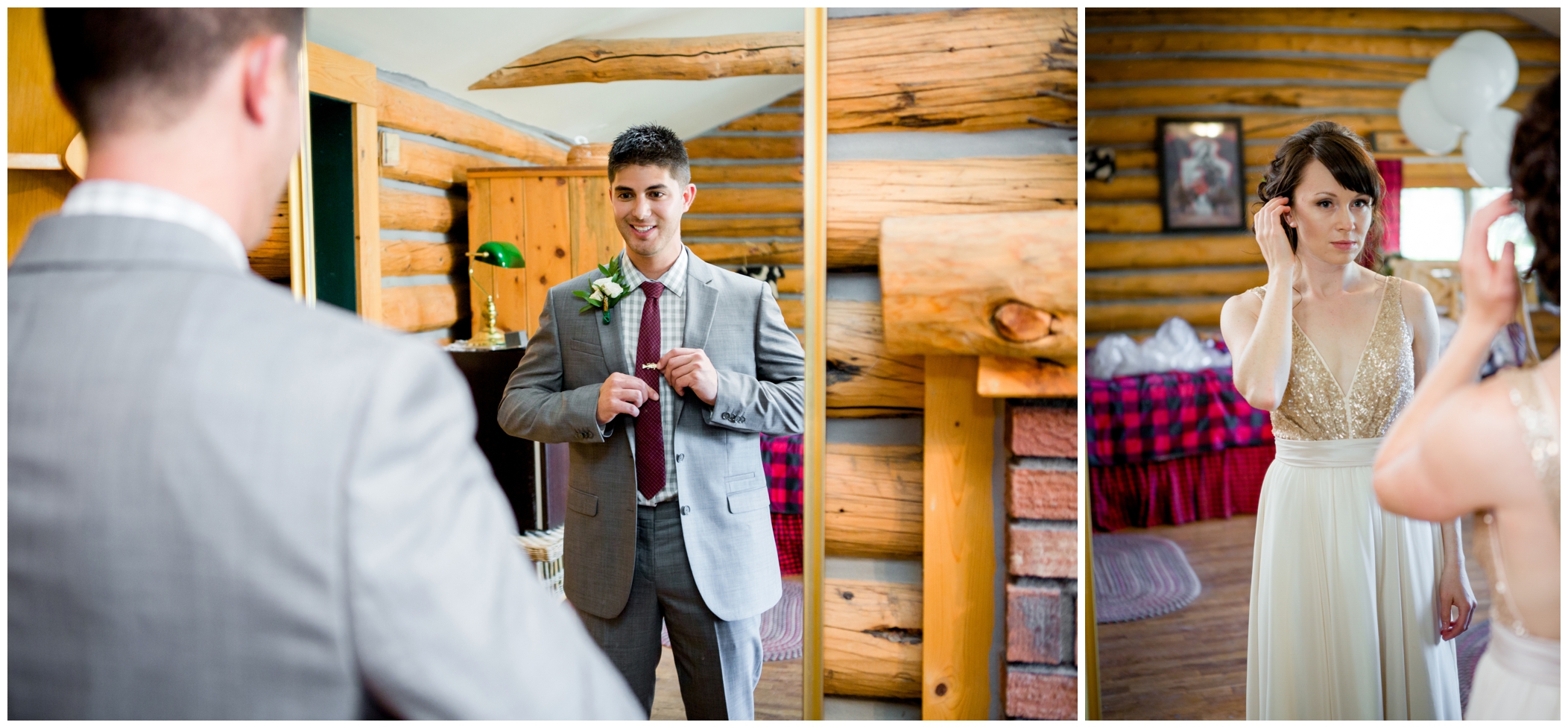 groom getting ready at wyoming wedding 