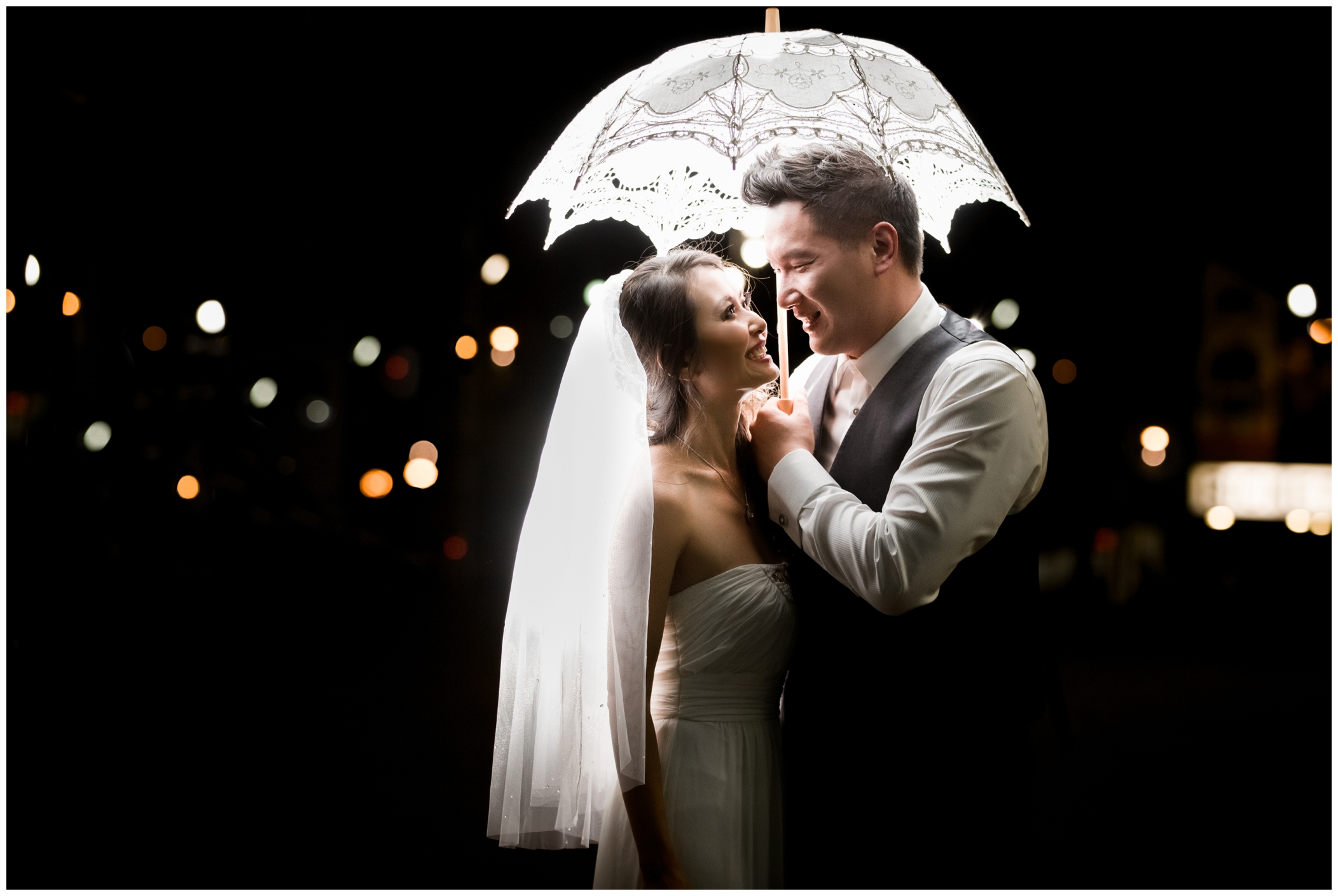nighttime wedding photos by Denver photographer Plum Pretty Photography 