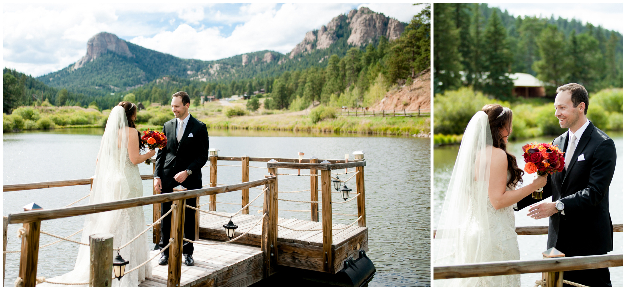 first look at Lower Lake Ranch wedding