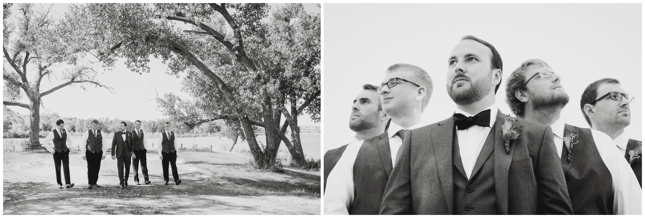 Kansas groom and groomsmen in gray