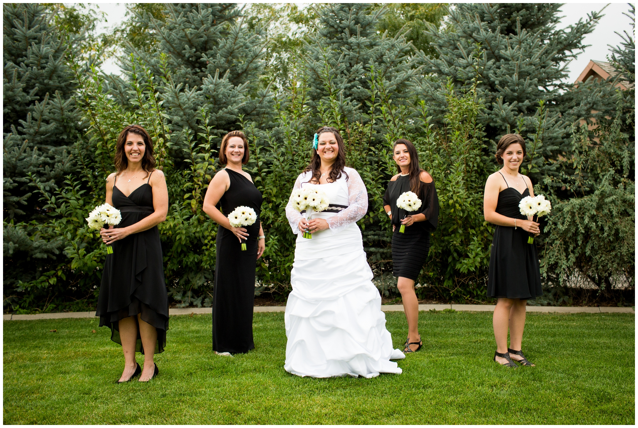 mismatched black bridesmaids dresses