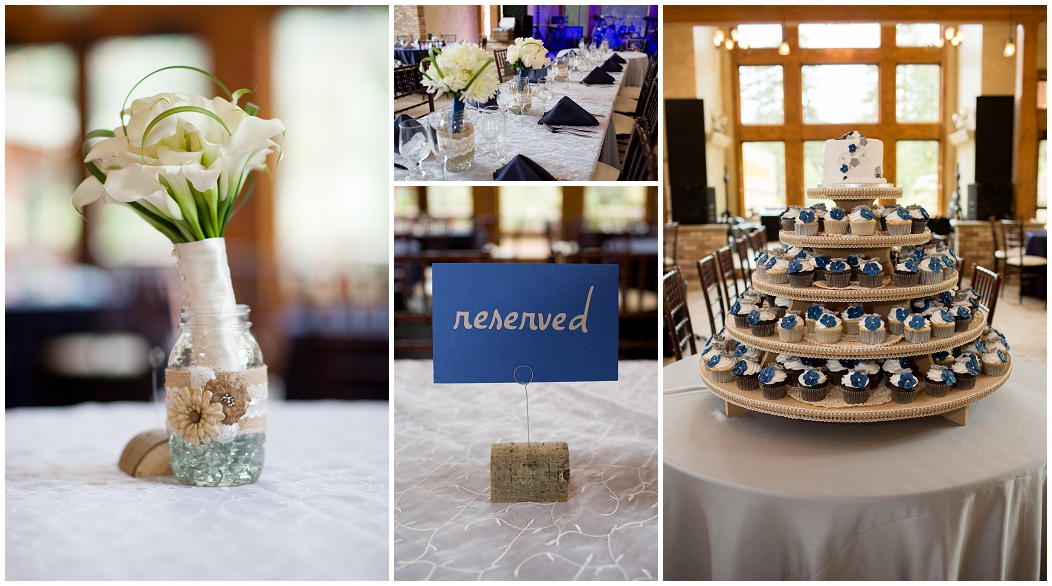 picture of blue and white reception details