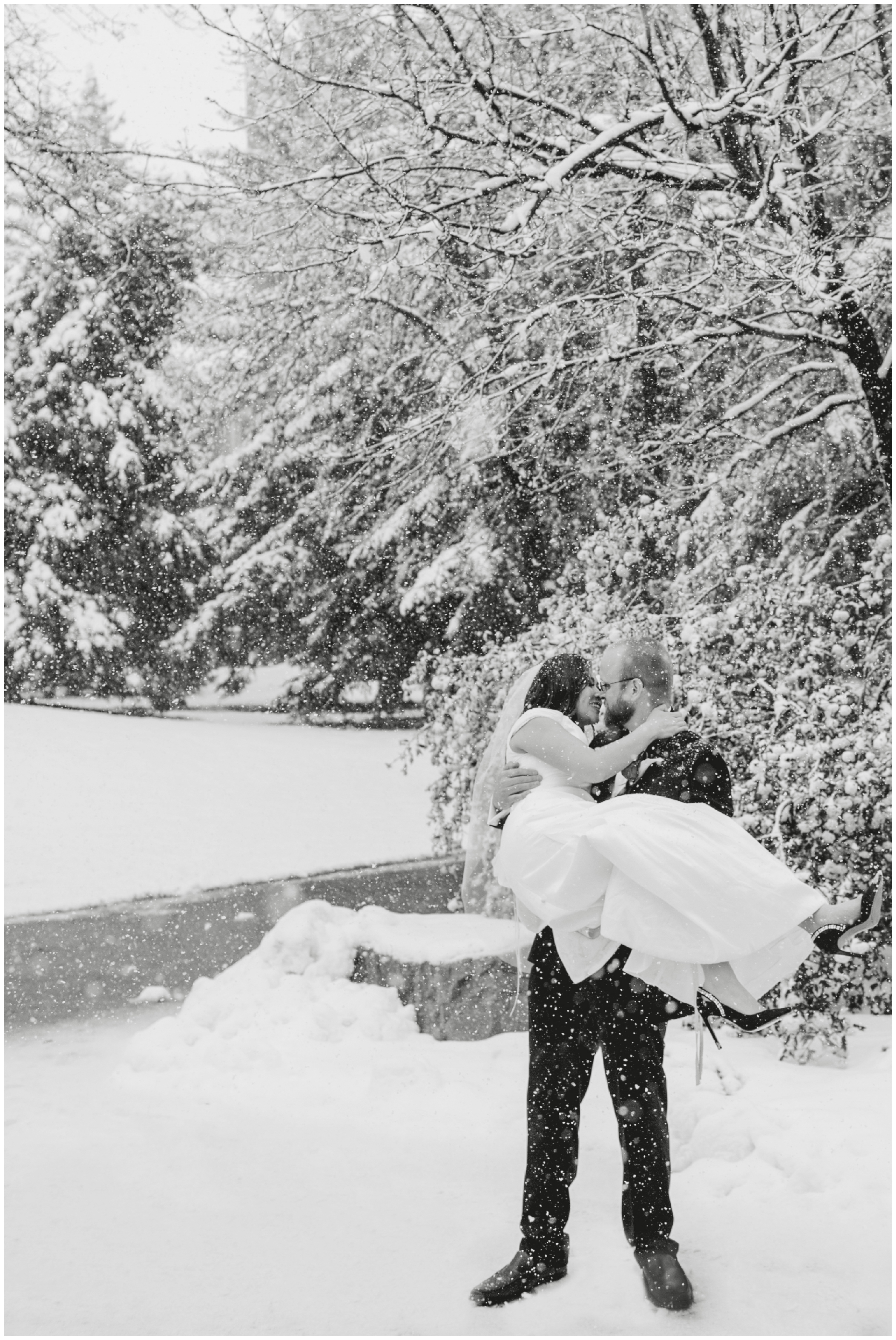 Colorado winter wedding photos at DU