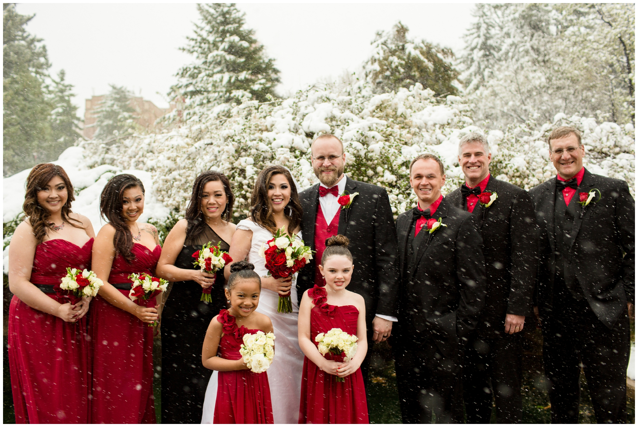 Snowy Colorado wedding photos by Plum Pretty Photography at the University of Denver