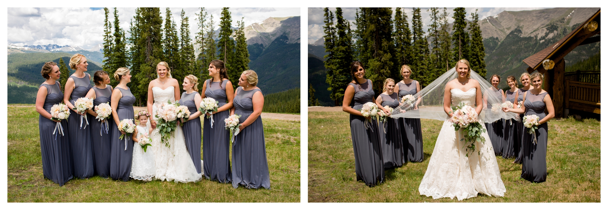 long gray bridesmaids dresses Colorado