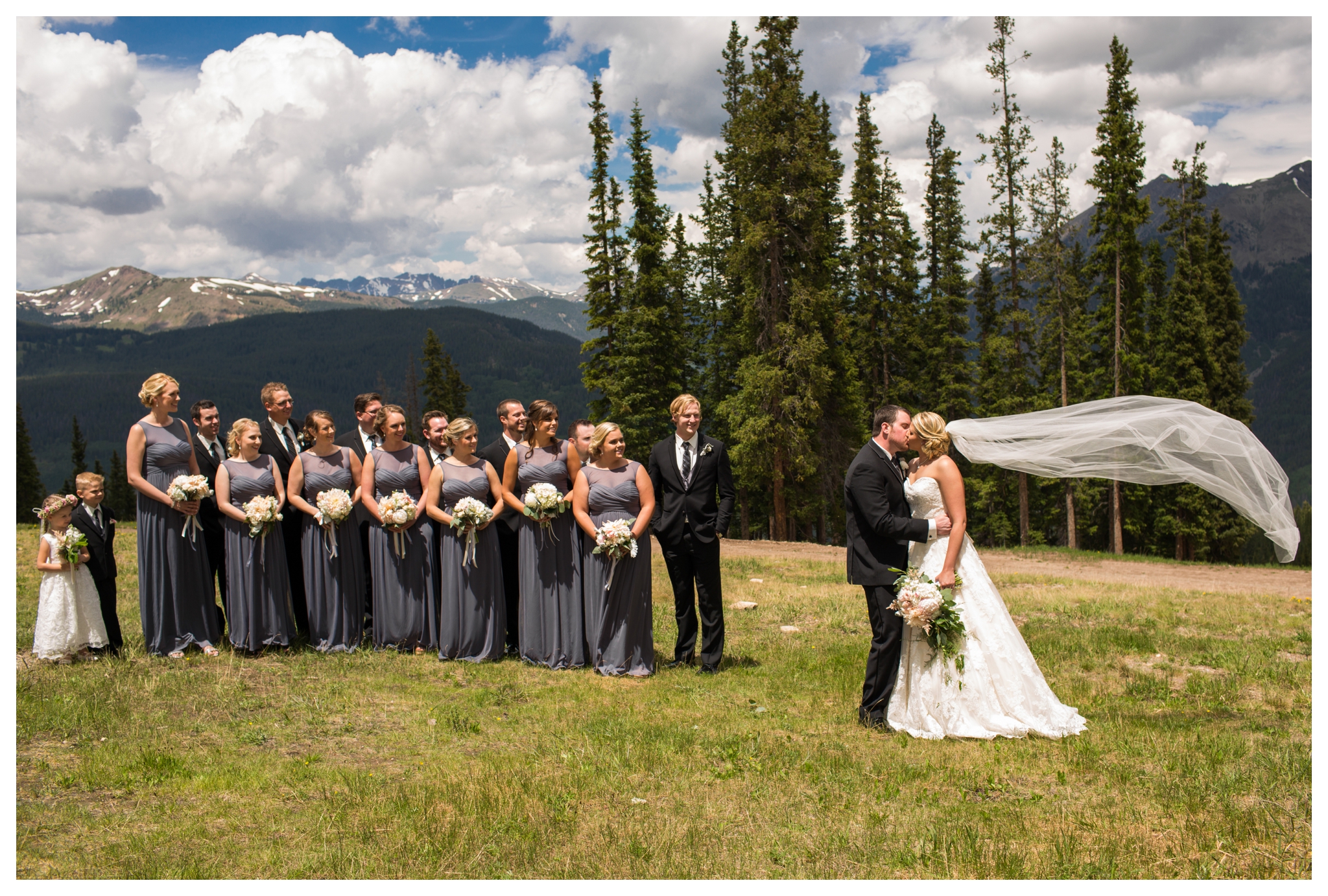 creative wedding party photos by Colorado wedding photographer Plum Pretty Photography 