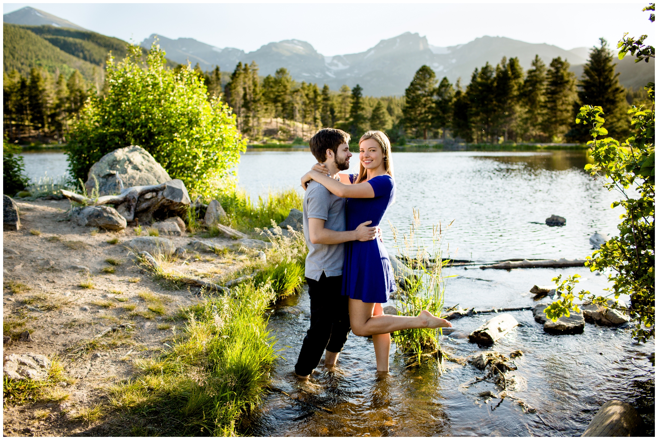 Estes Park engagement photography at Sprague Lake