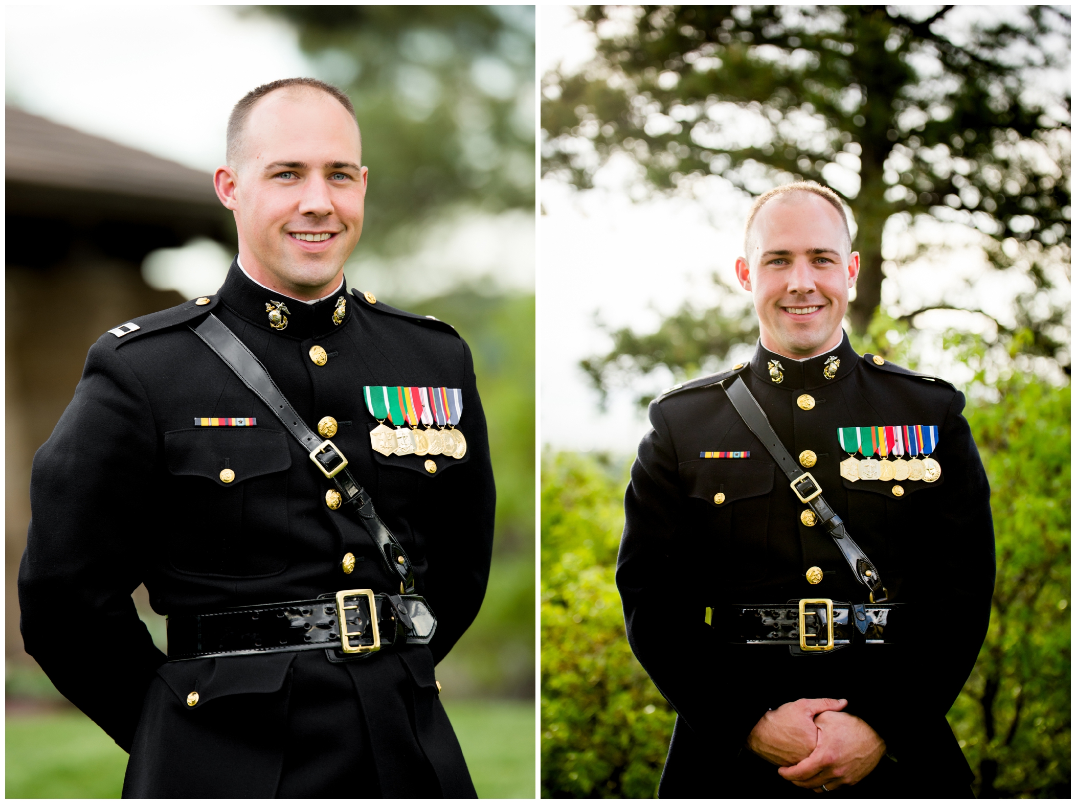 military groom in uniform at Colorado wedding