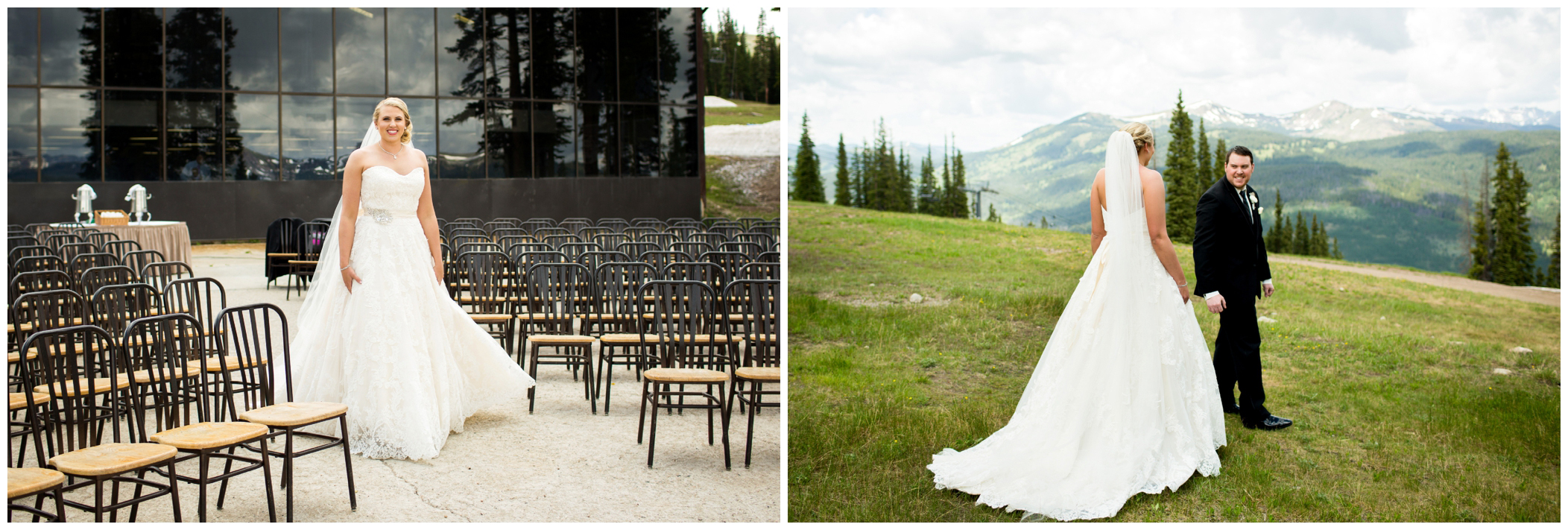 Colorado mountain wedding first look