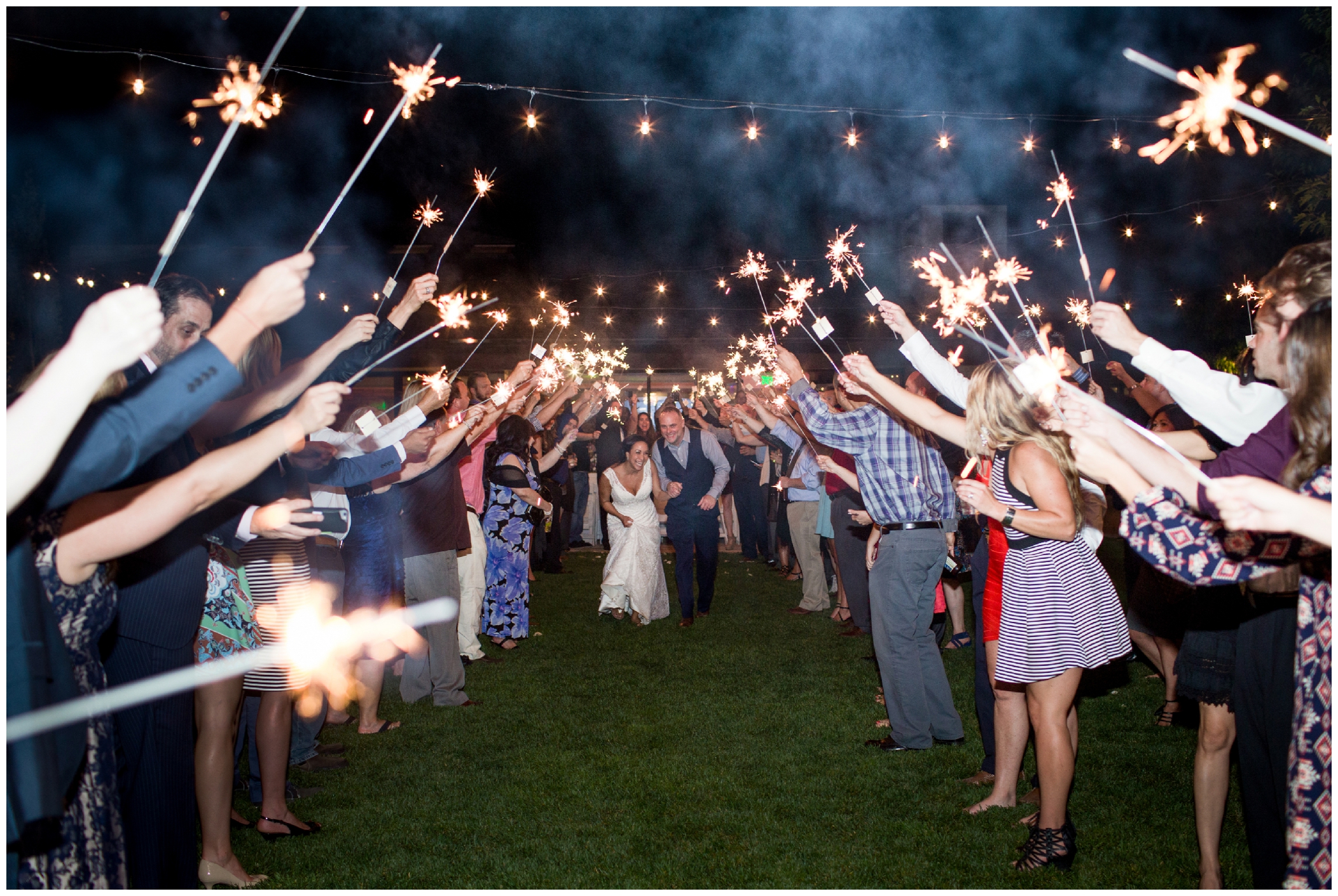 wedding sparkler exit at Glenmoor Country Club Denver