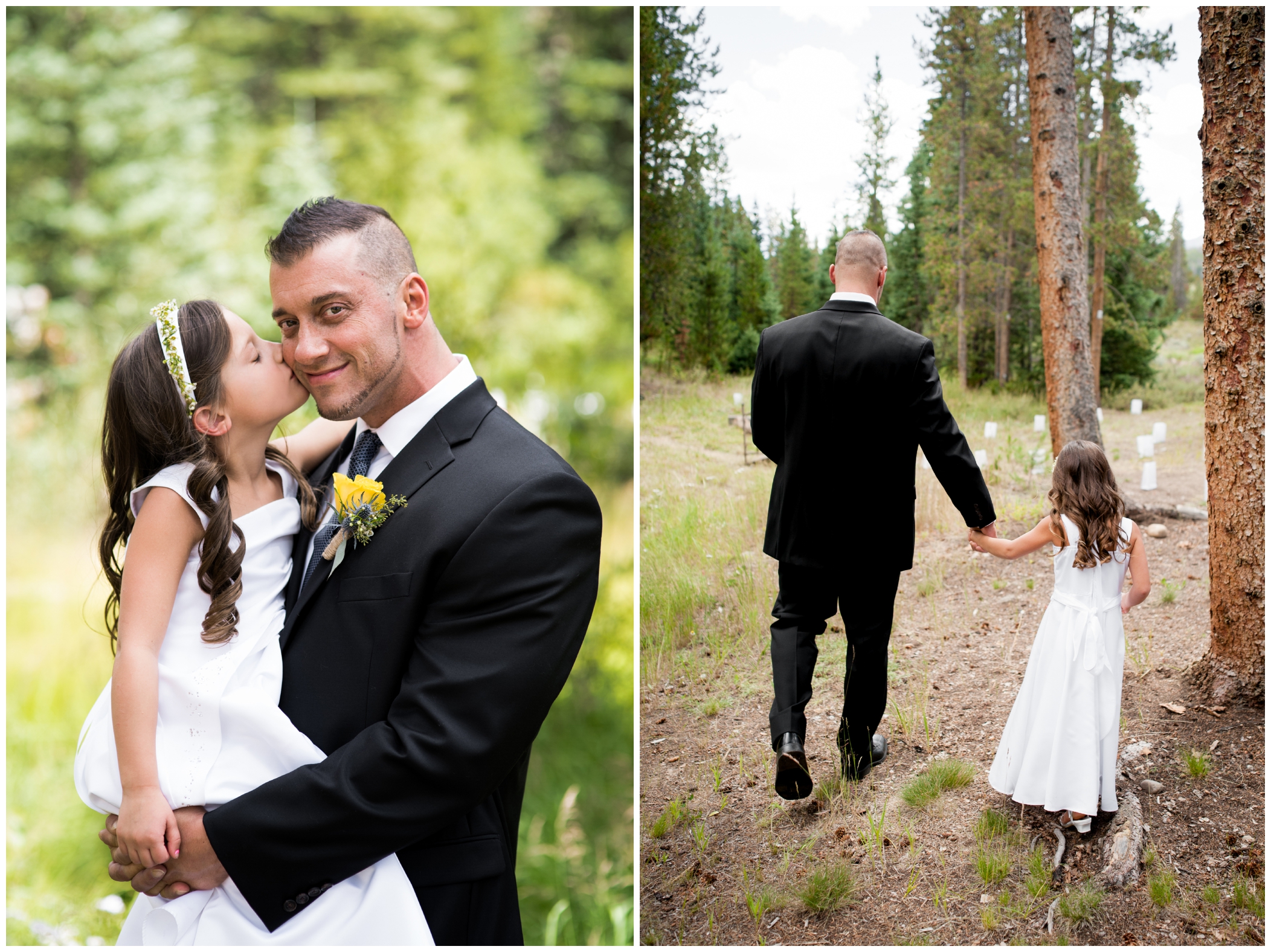groom with his daughter at Breckenridge wedding 