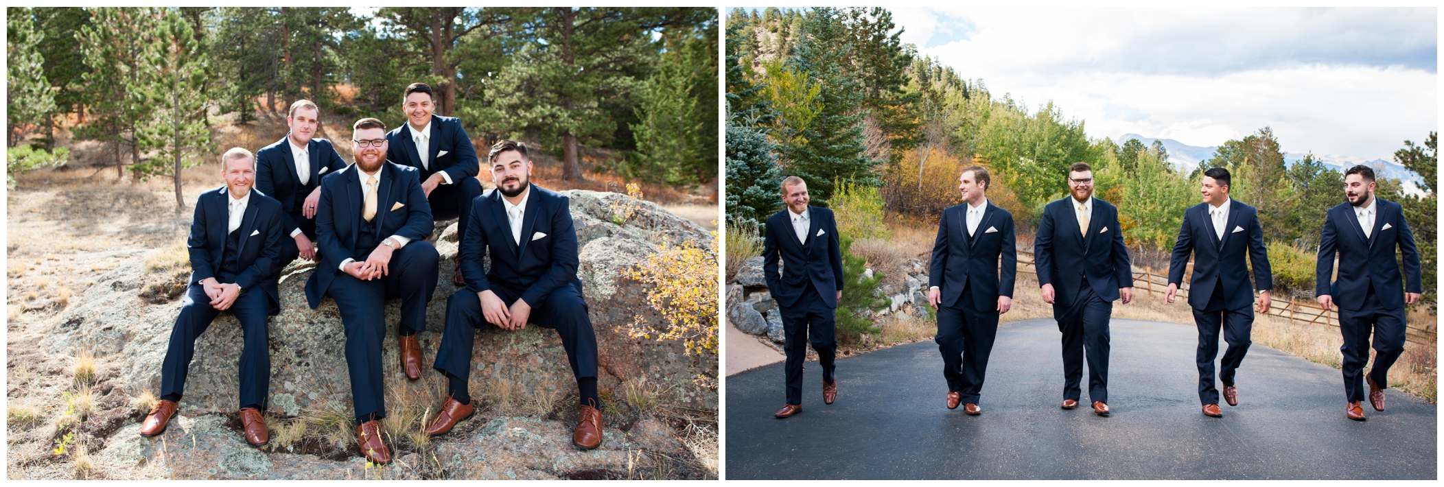 Colorado groomsmen in blue suits