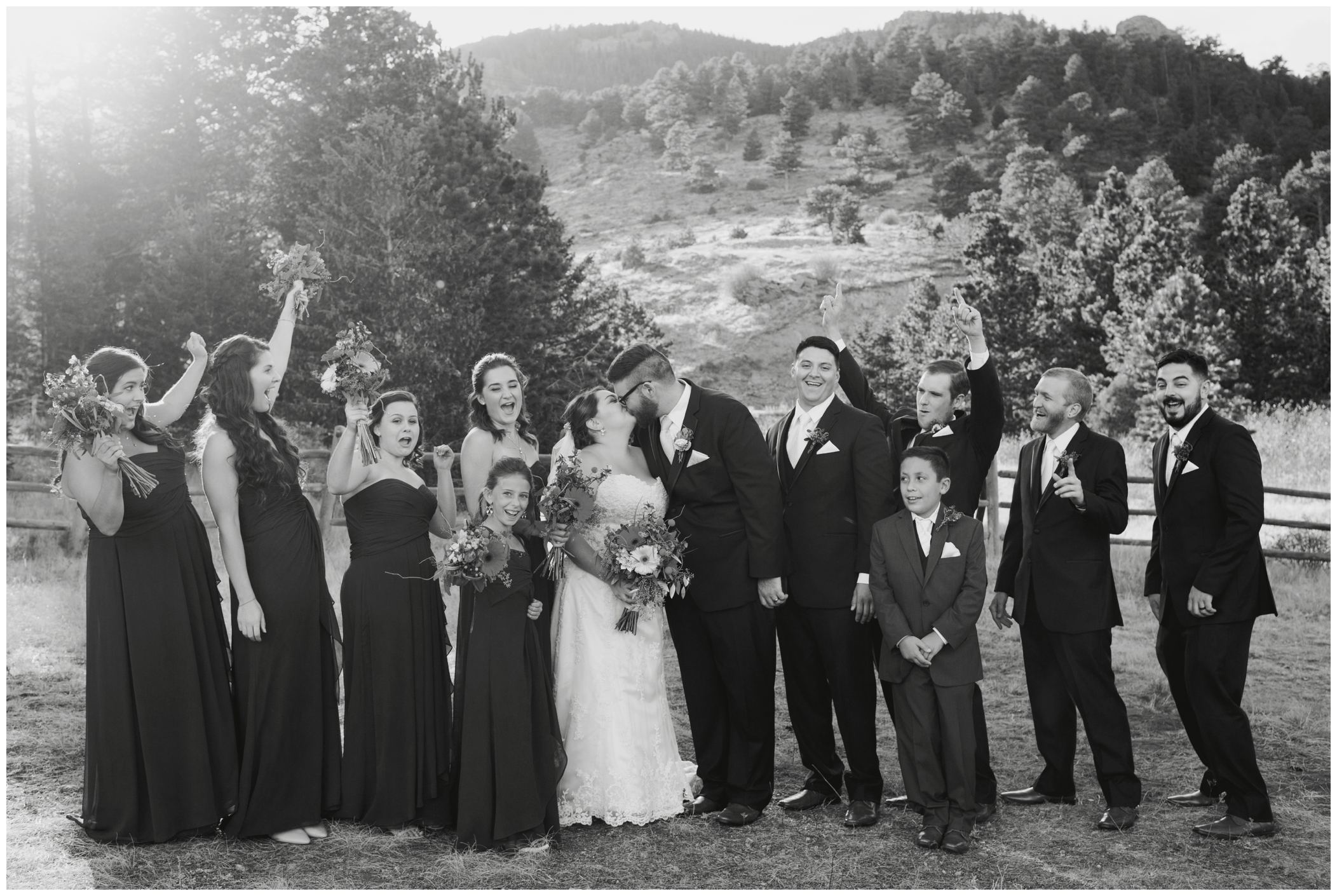 Colorado wedding party in Estes Park