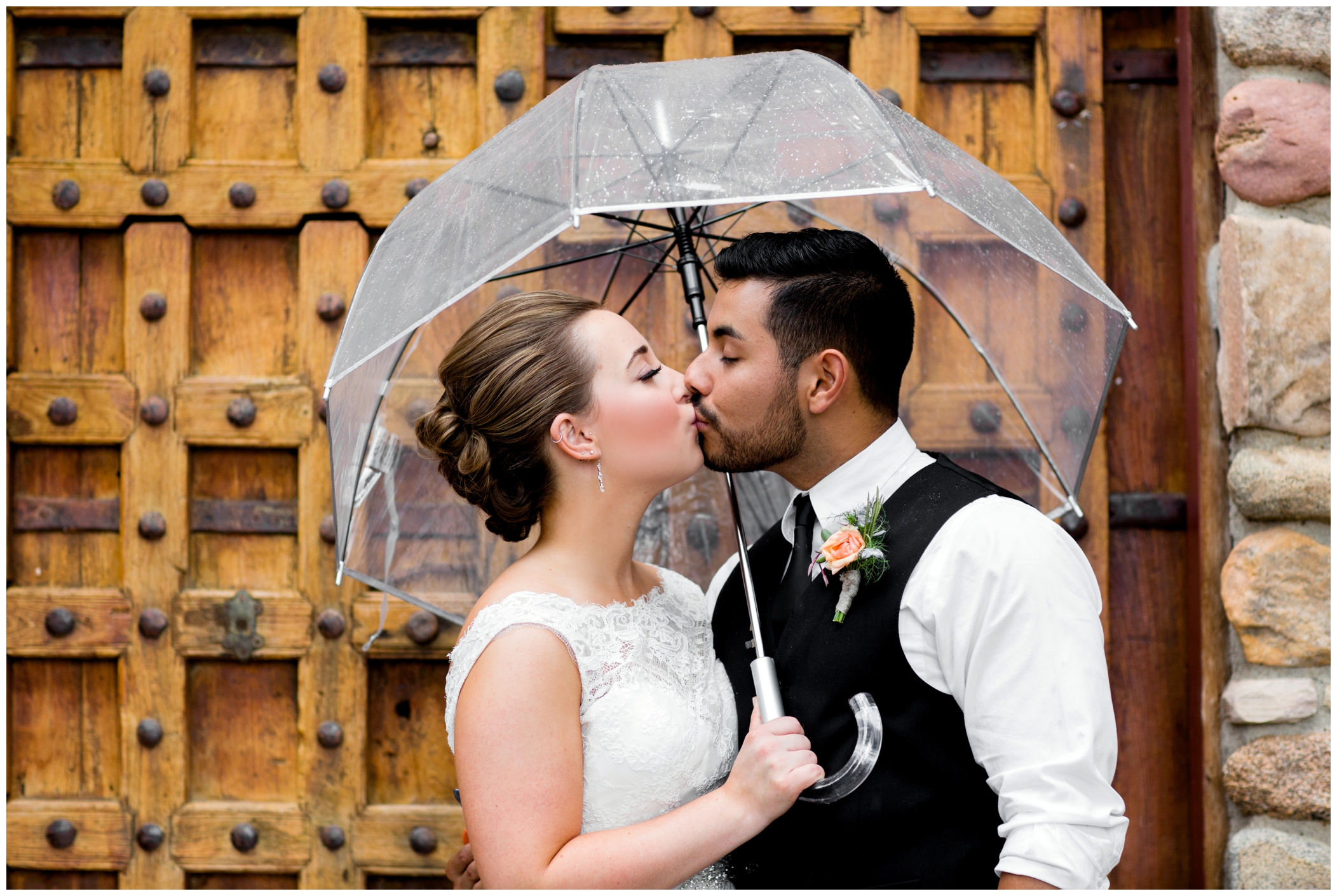 rainy wedding photos by Longmont wedding photographer Plum Pretty Photography 