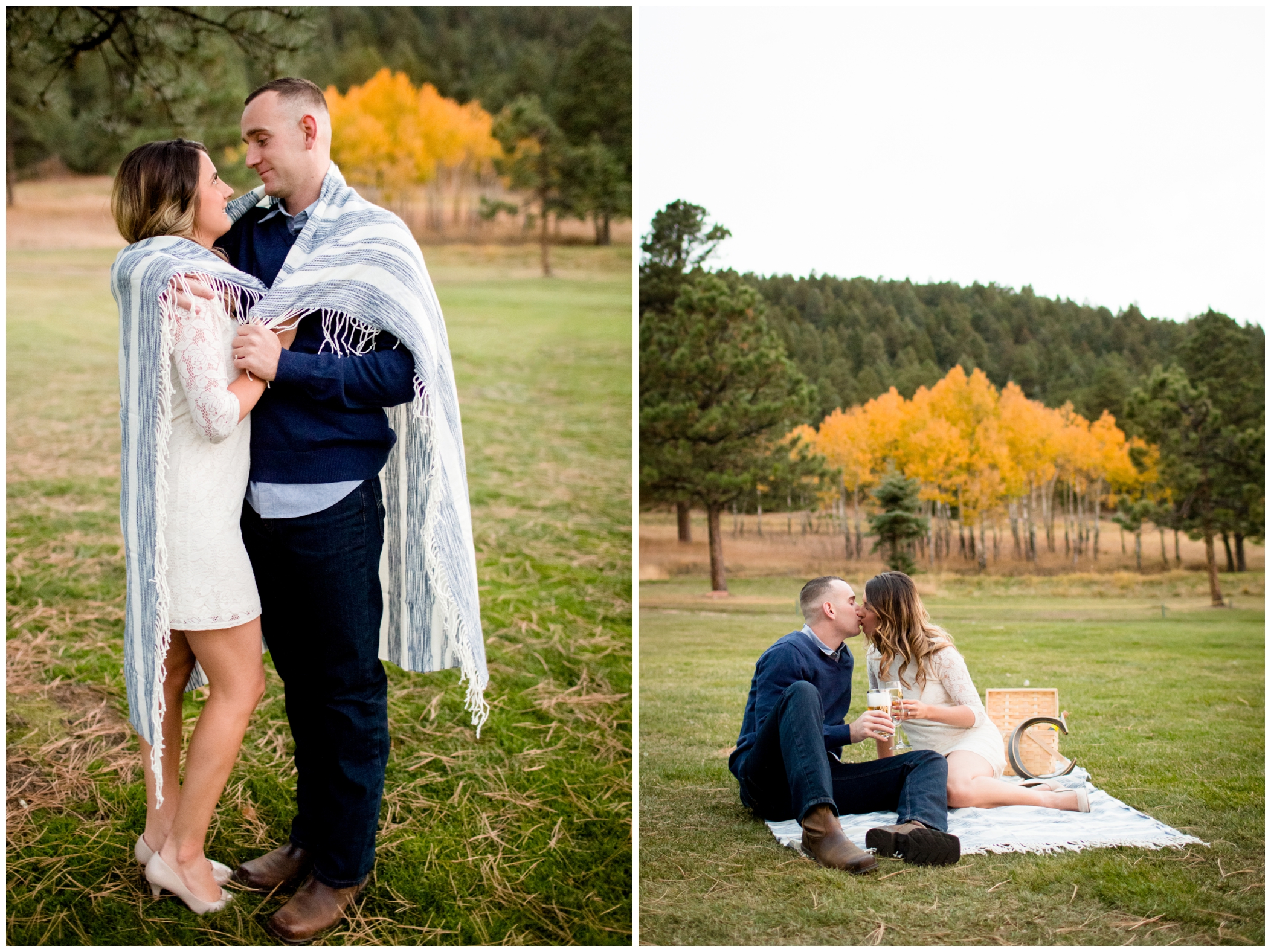 fall engagement photos in Evergreen, Colorado