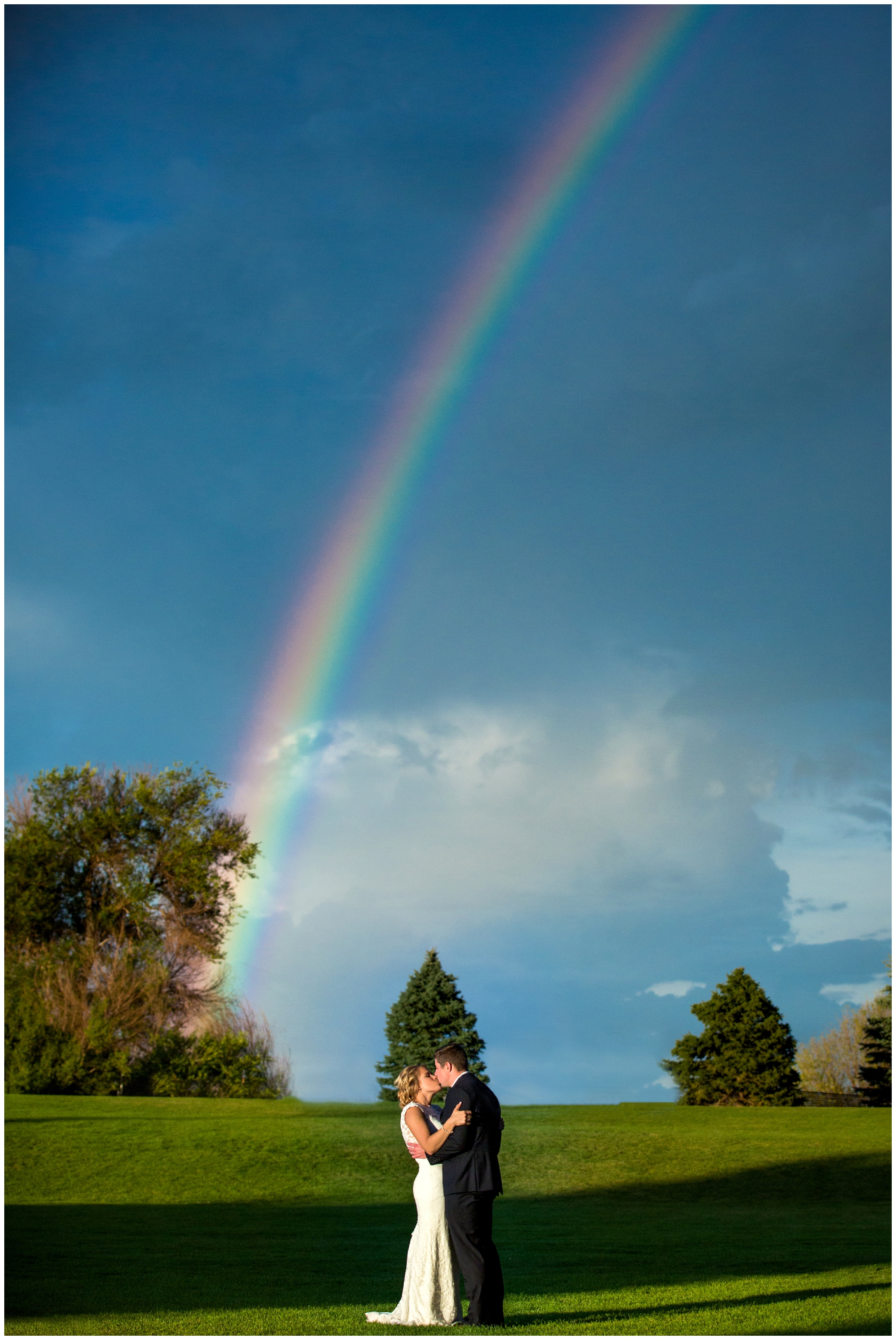 rainbow wedding photos at Chatfield Farms wedding