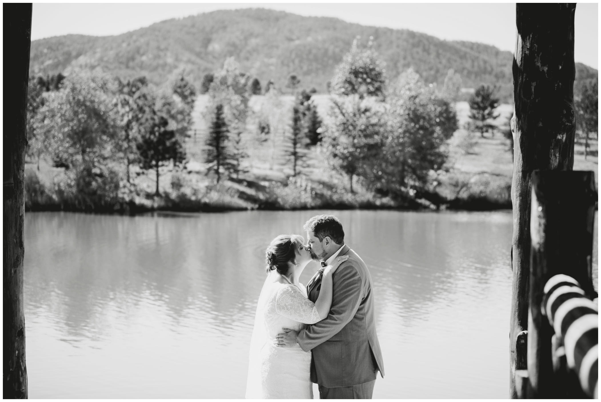 first look at Colorado mountain wedding in Larkspur CO