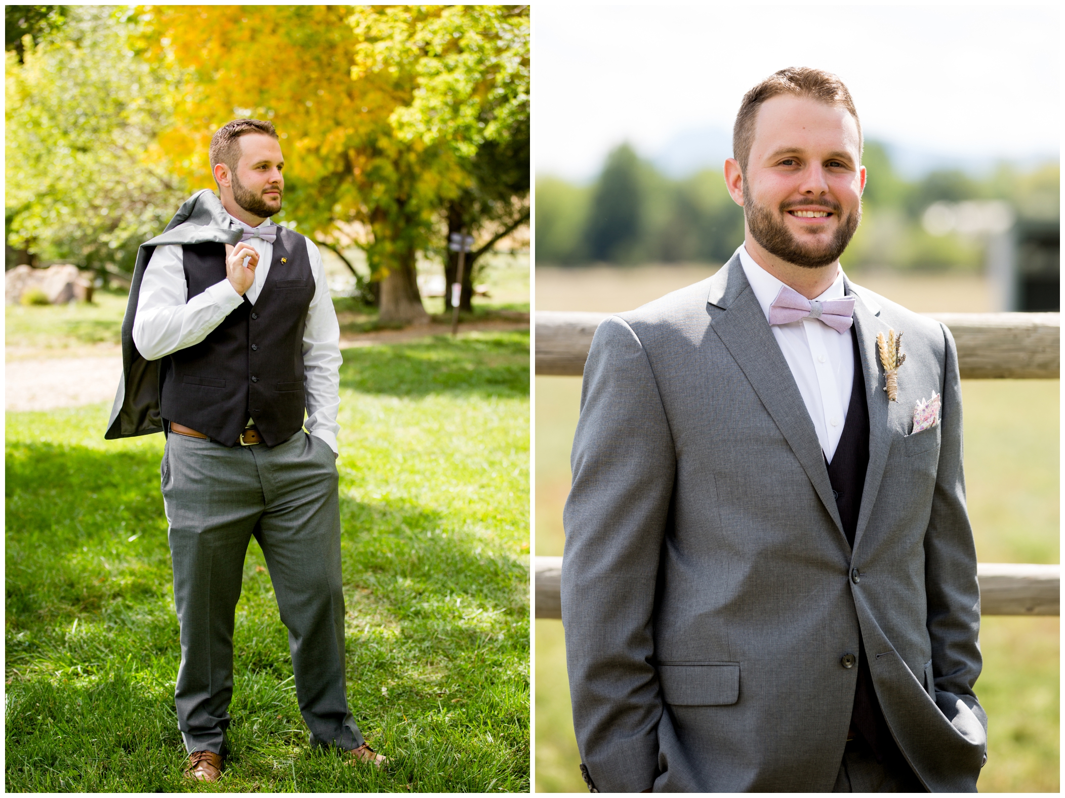 Colorado groom at fall wedding in Longmont