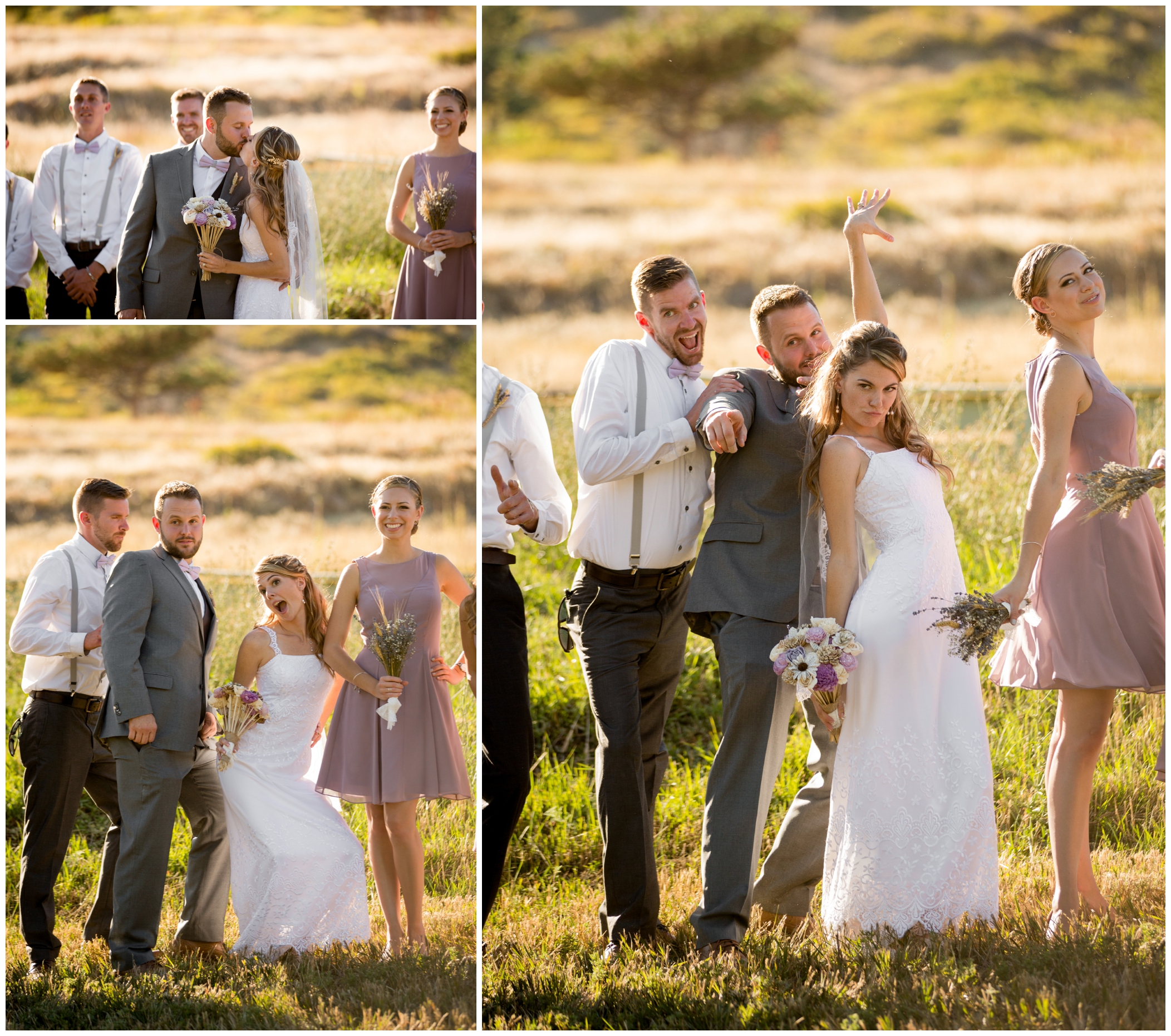 lilac and gray bridal party