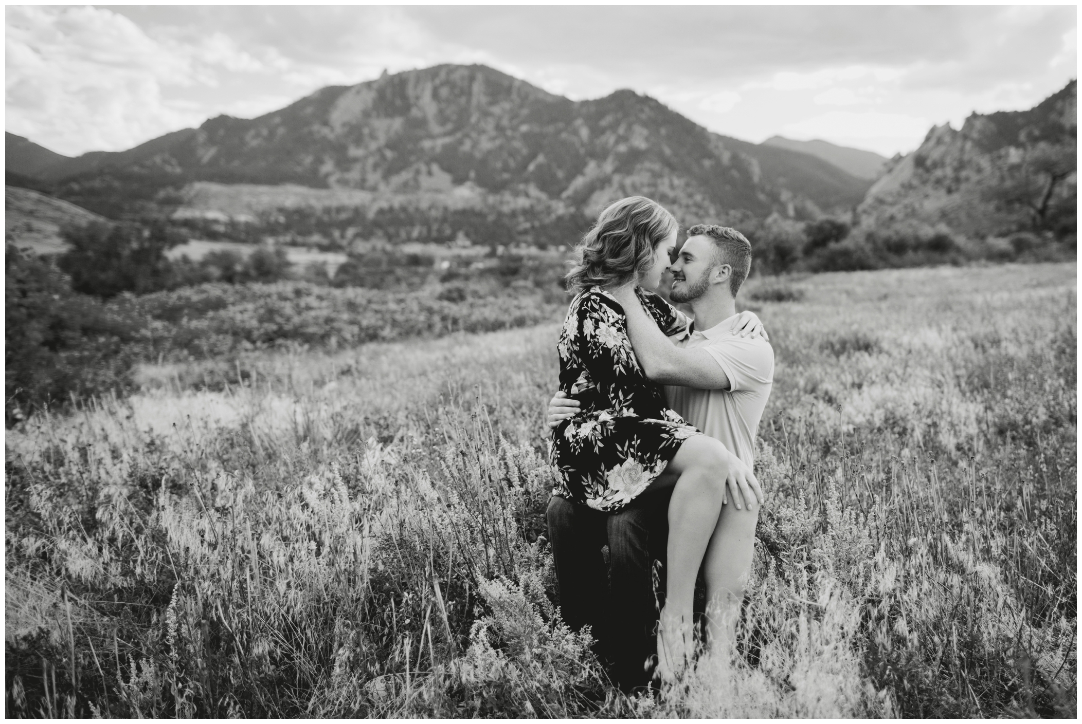 Boulder engagement photographs at South Mesa Trailhead by Colorado wedding photographer Plum Pretty Photography