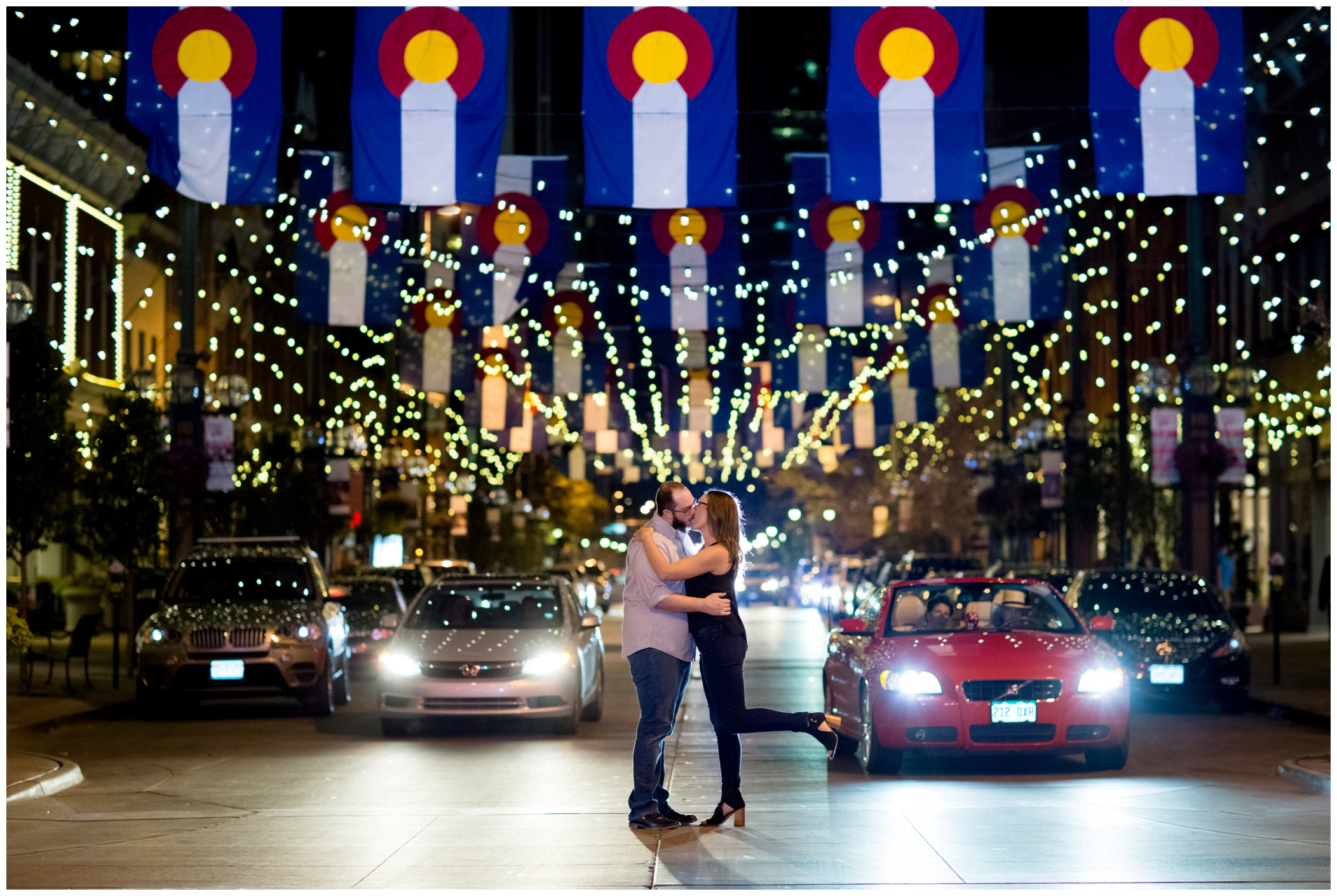 Denver engagement pictures at Larimer Square by Colorado couples photographer Plum Pretty Photography 