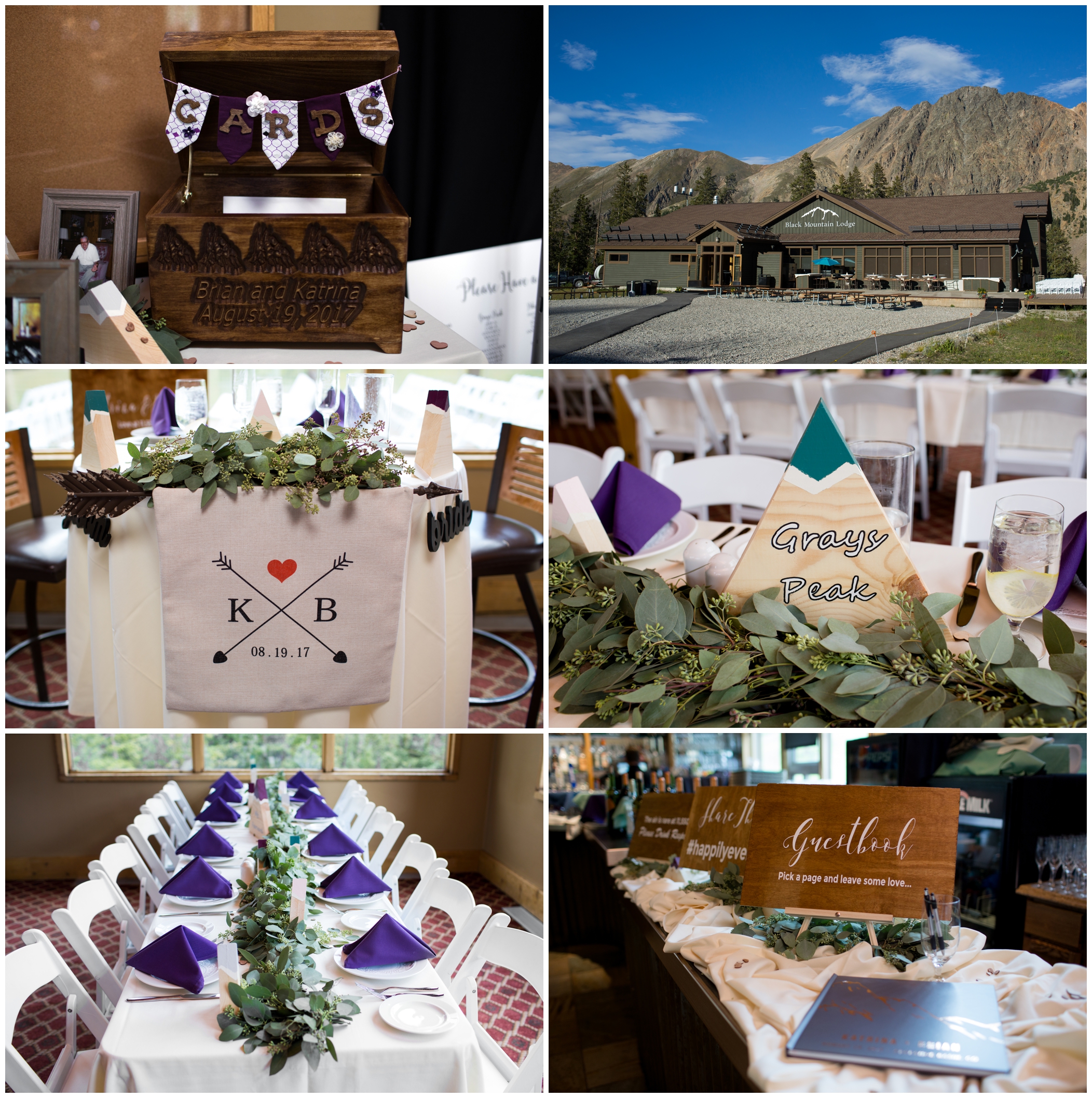 ski resort wedding reception details from Arapahoe Basin